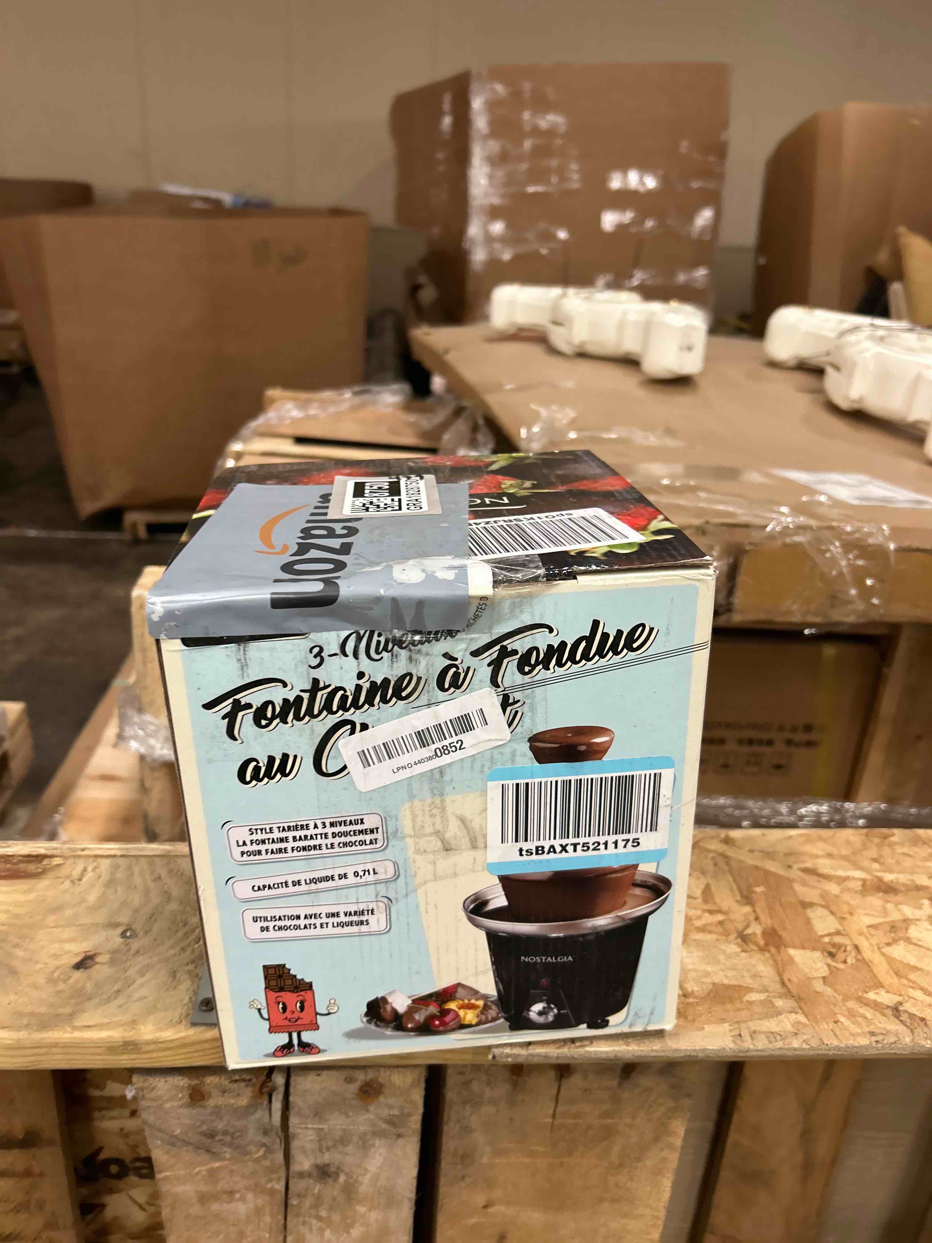 Condition photo showing New/Like New for Nostalgia 3 Tier Electric Chocolate Fondue Fountain Machine for Parties - Melts Cheese, Queso, Candy, and Liqueur - Dip Strawberries, Apple Wedges, Vegetables, and More - 24-Ounce - Black, Small