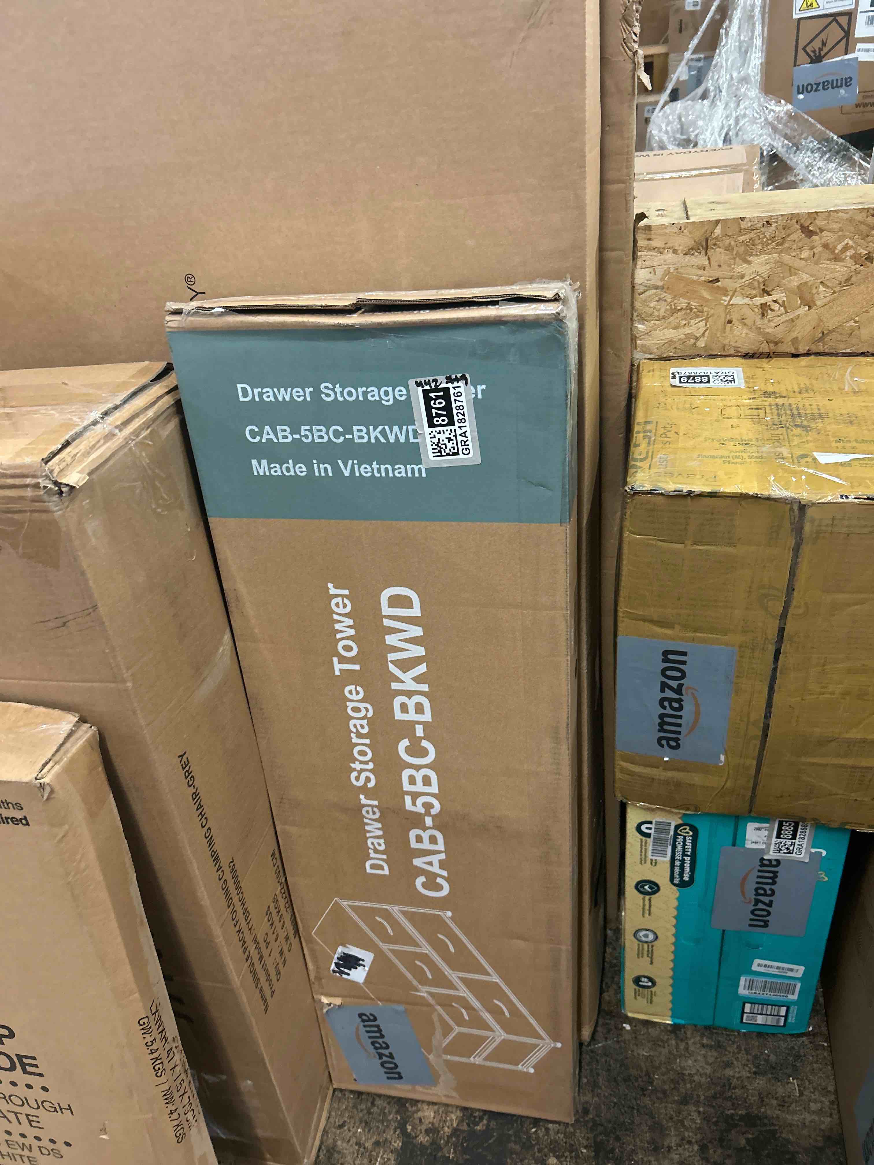 Condition photo showing New/Like New for OLIXIS 5 Drawers Dresser for Bedroom, Fabric Storage Tower for Living Room, Entryway, Sturdy Steel Frame, Wooden Top & Easy Pull Fabric Bins