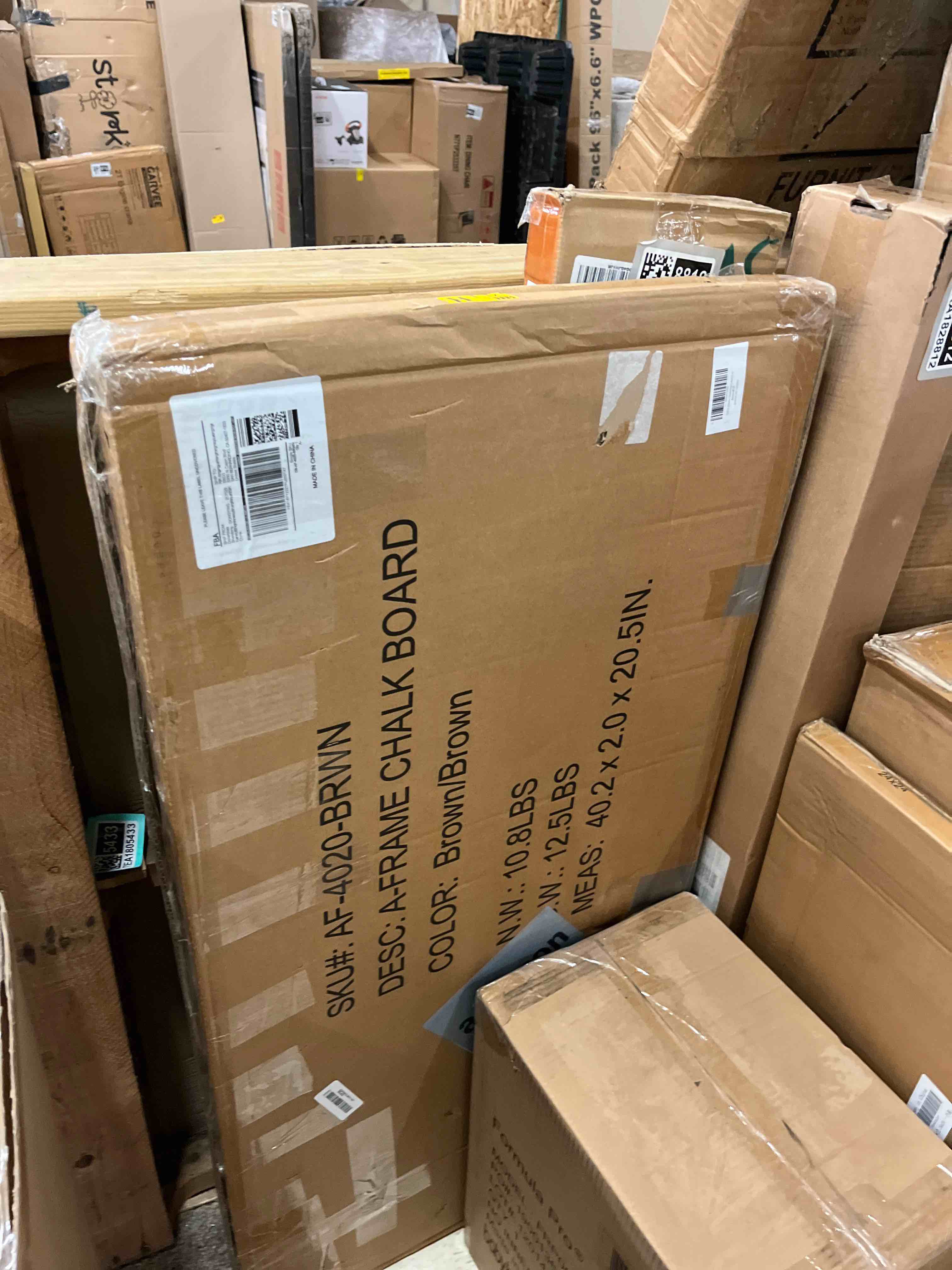 Condition photo showing New/Like New for DOLLAR BOSS 40" x 20" A-Frame Chalkboard Sign Double-Sided Magnetic Sandwich Board Solid Pine Wood Frame Stable Wind Resistant Freestanding Menu Display for Outdoor, Café, Wedding, Business, Brown