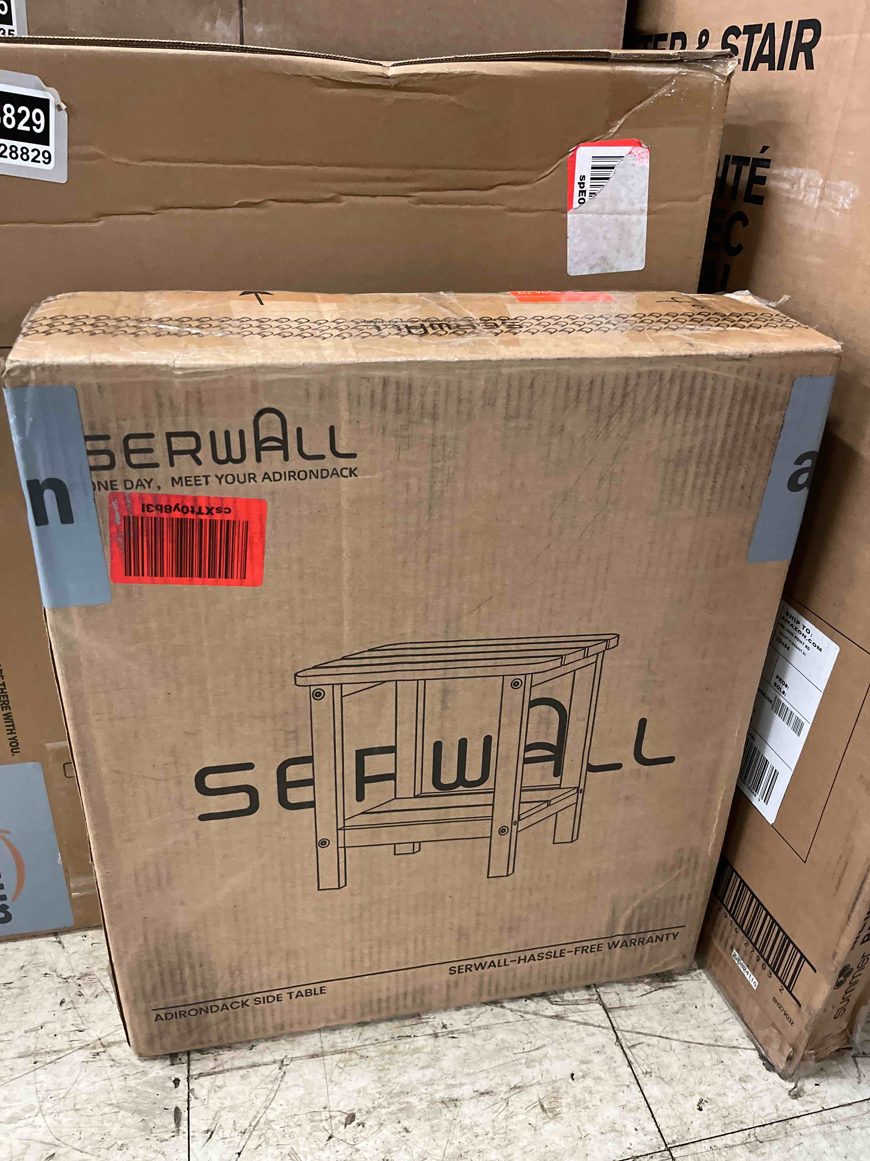 Condition photo showing New/Like New for SERWALL Adirondack Table Outdoor Side Table- Blue