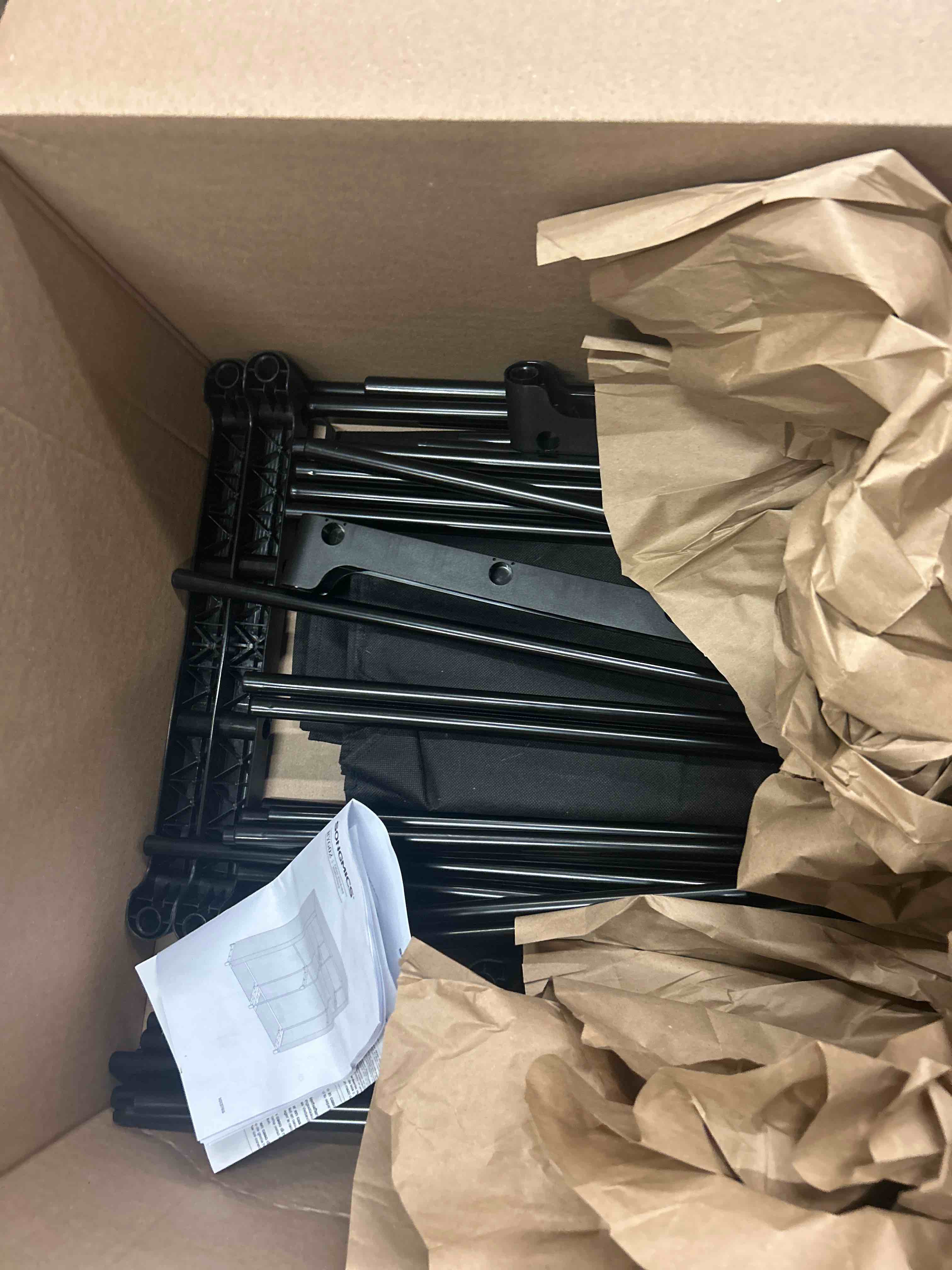 Condition photo showing New/Like New for SONGMICS Portable Closet, Wardrobe Closet Organizer with Cover, 4 Hanging Rods and Shelves, 4 Side Pockets, 17.7 x 66.9 x 65.7 Inches, Large Capacity for Bedroom, Living Room, Ink Black URYG094B02