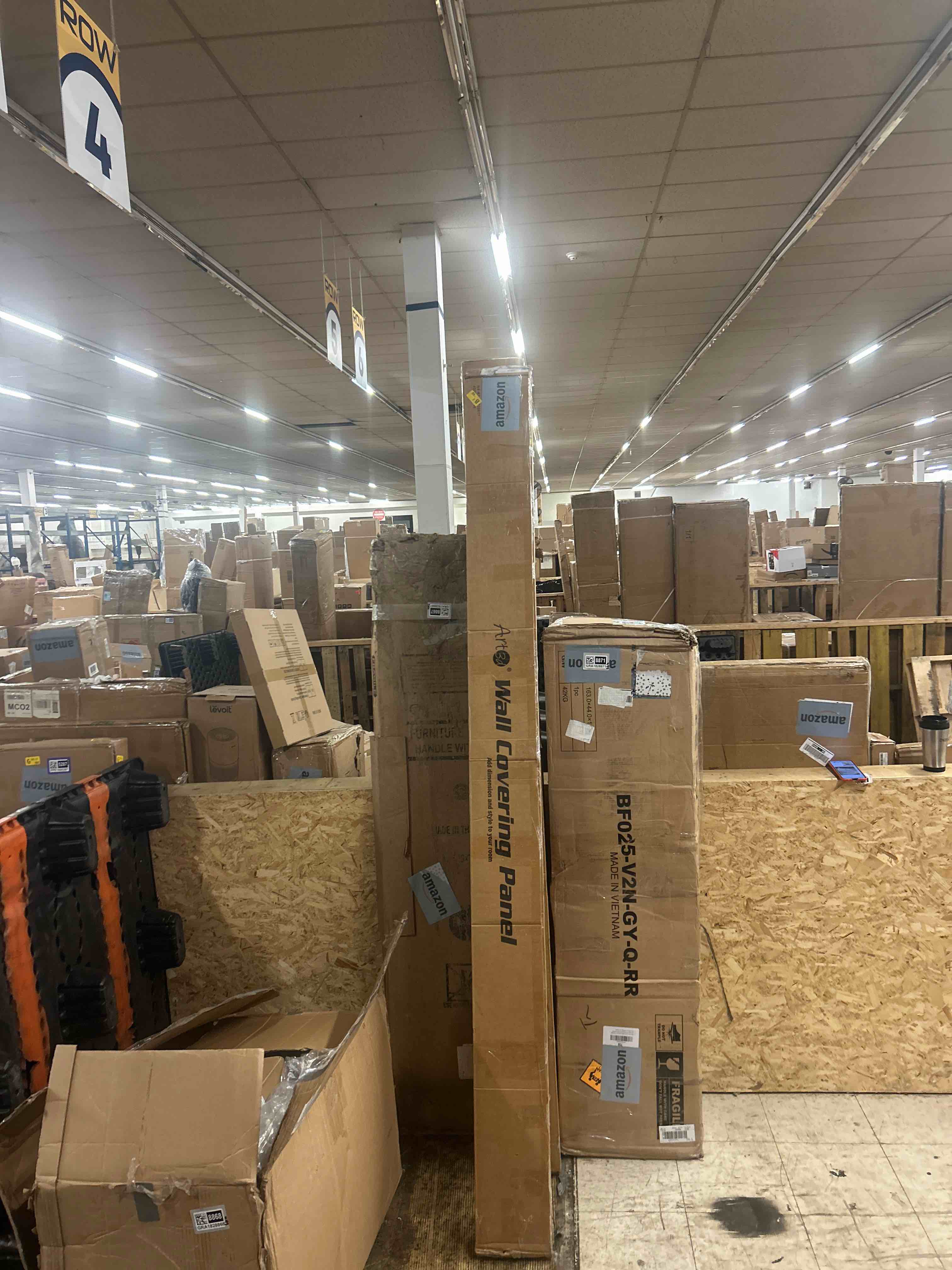 Condition photo showing New/Like New for (2) Art3d 6-Piece Wood Slat Acoustic Panels for Stylish Decor and Noise Reduction, 3D Textured Panel for Ceiling and Wall, Walnut