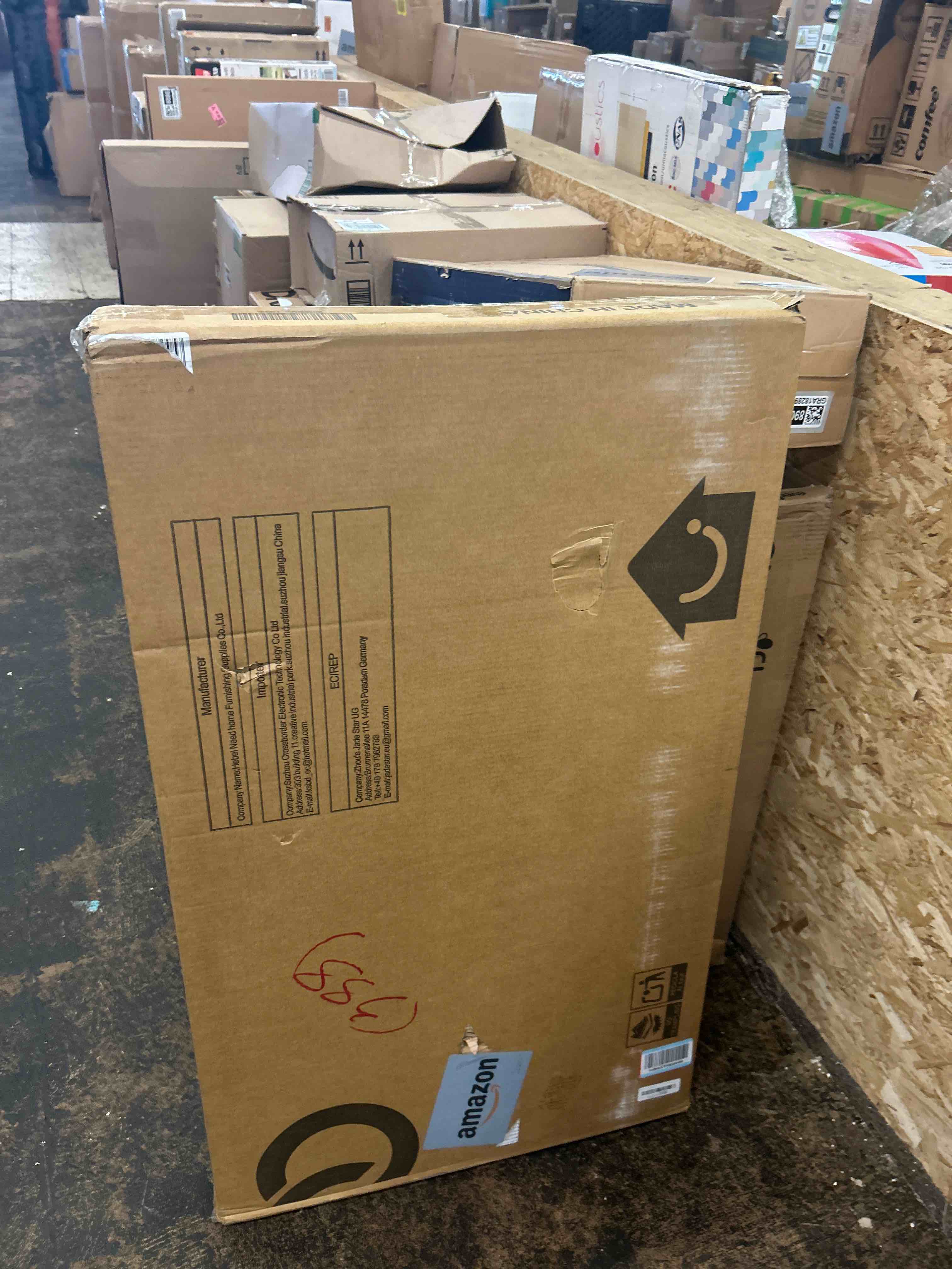 Condition photo showing New/Like New for Need Folding Computer Desk - 39.4 Inch Foldable Office Writing Work Study Kids Student Teacher Home Bedroom Table for Small Space, Teak & Black