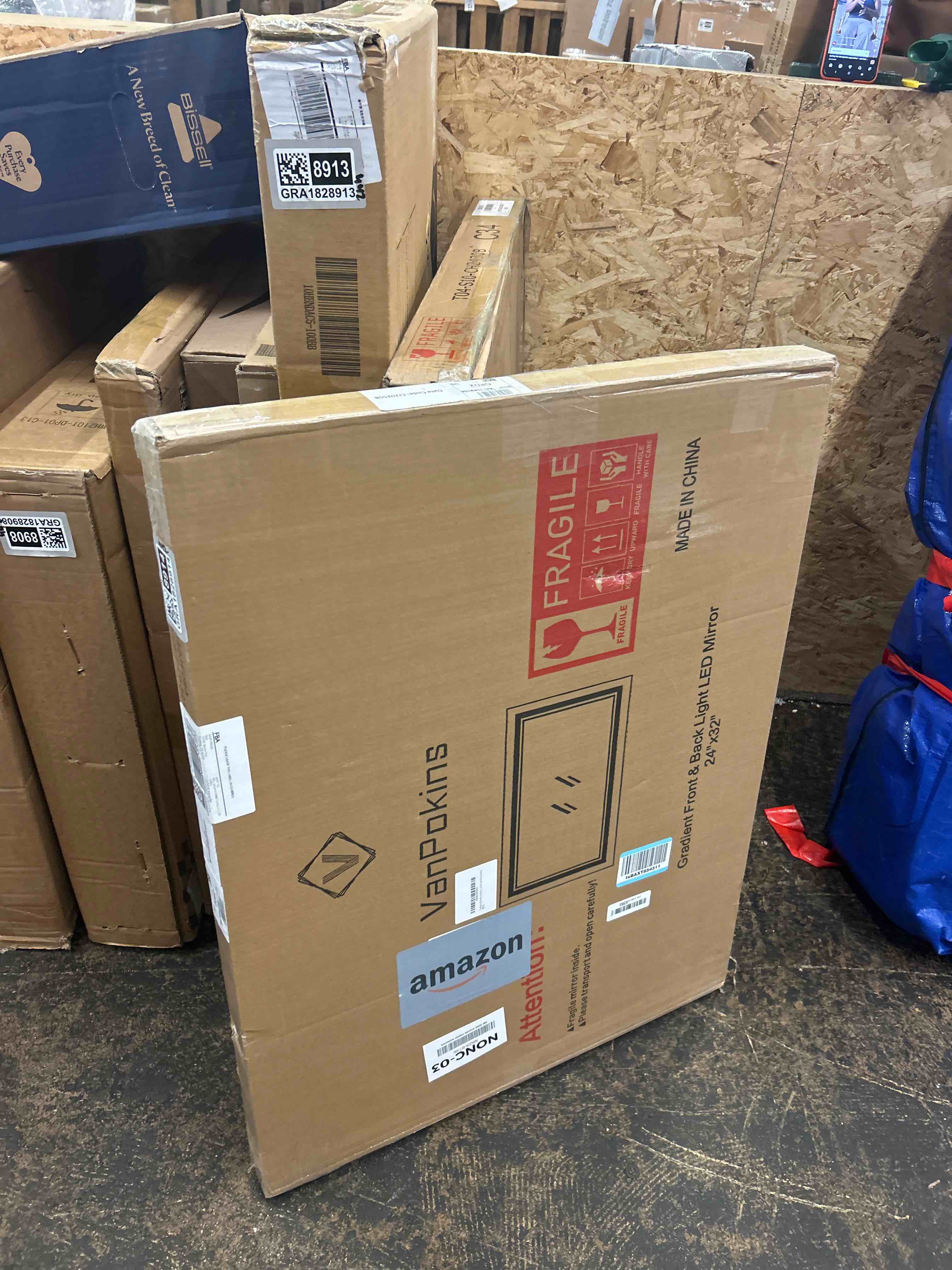 Condition photo showing New/Like New for LED Bathroom Mirror, 24x32 Inch Gradient Front and Backlit LED Mirror for Bathroom, 3 Colors Dimmable - Double Lights, IP54 Enhanced Anti-Fog, Hanging Plates Vanity Mirror with Lights