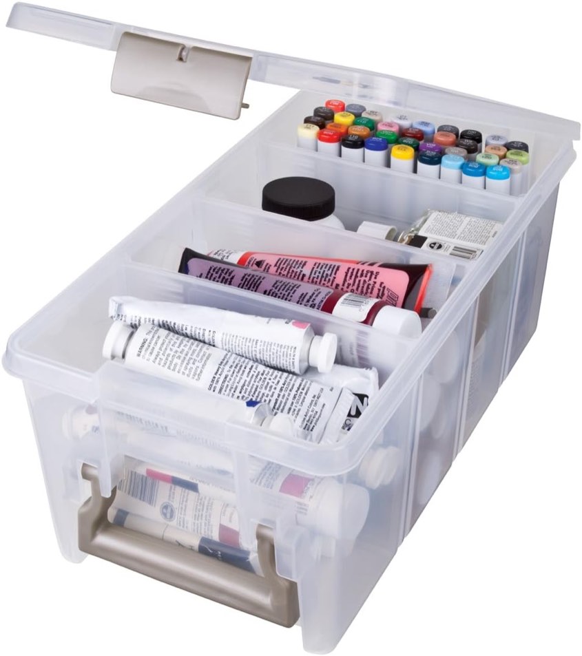 Artbin Super Semi-Satchel Craft Storage Box  15  x 8  x 6   Clear