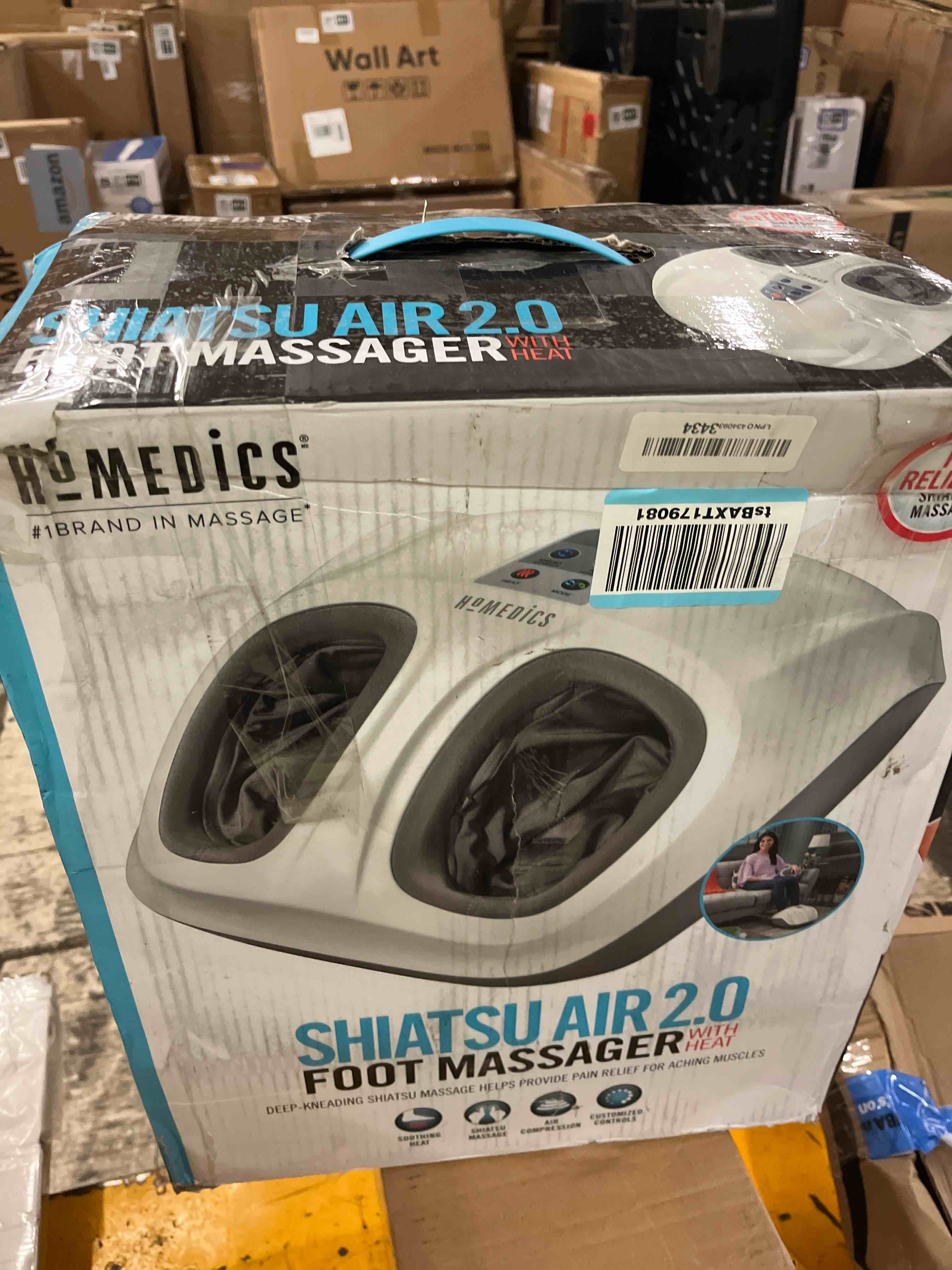 Condition photo showing New/Like New for Homedics Shiatsu Air 2.0 Foot Massager with Soothing Heat and Rhythmic Air Compression, 3 Customized Controls and Intensities, Washable Liner, at-Home Kneading Massage Relaxes Feet, 3 Speed Options