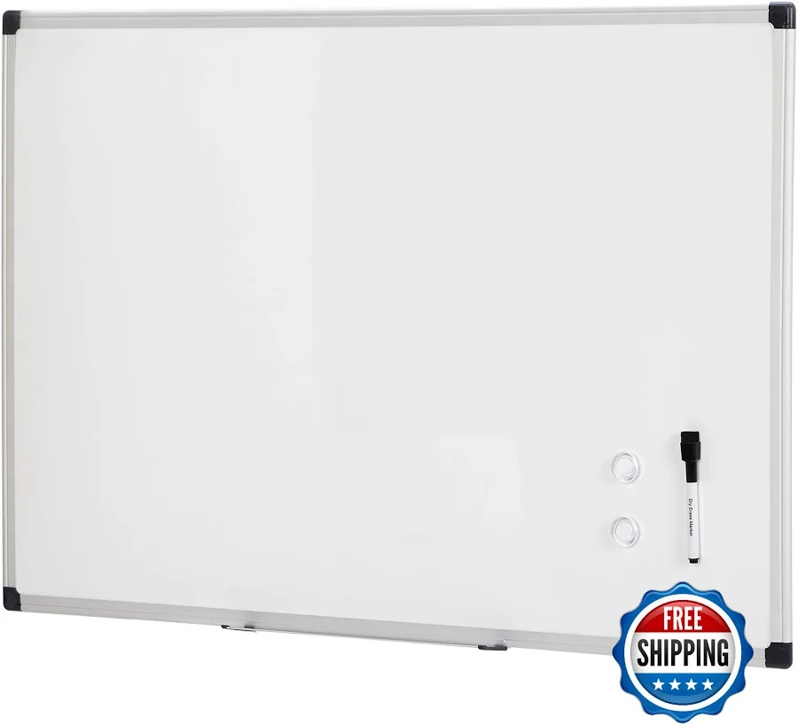 Condition photo showing New/Like New for Amazon Basics Magnetic Dry Erase White Board, 35 x 47-Inch Whiteboard - Silver Aluminum Frame (B07K67LPWR)