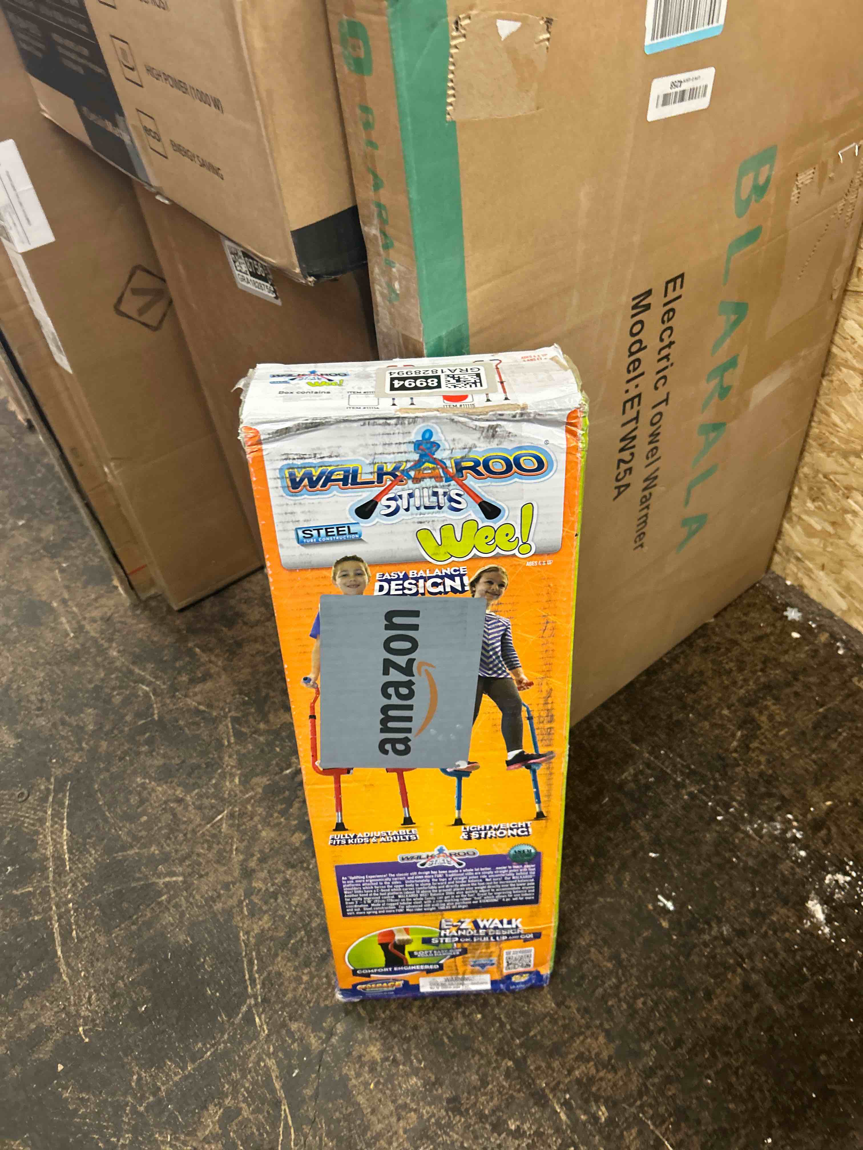 Condition photo showing New/Like New for Original Walkaroo Steel 'Wee' Balance Stilts with Adjustable Height for Little Kids & Beginners (Ages 4+ and up to 120 lbs) For Active Play & Excercise; comes in Assorted Colors (Red or Blue)