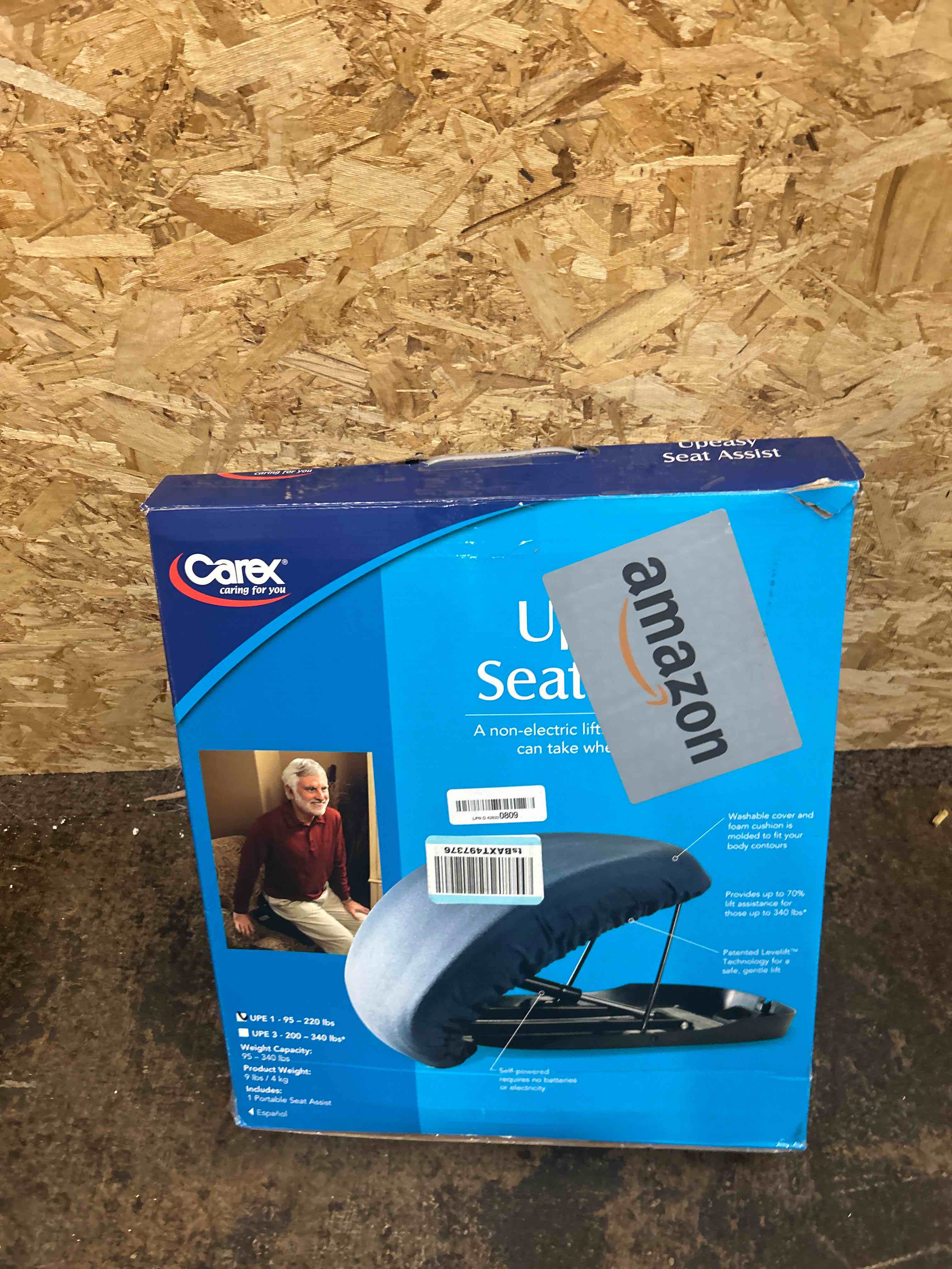 Condition photo showing New/Like New for Carex Up easy Seat Assist Standard Manual Lifting Cushion Navy Blue  220 lb. Weight  1 Each