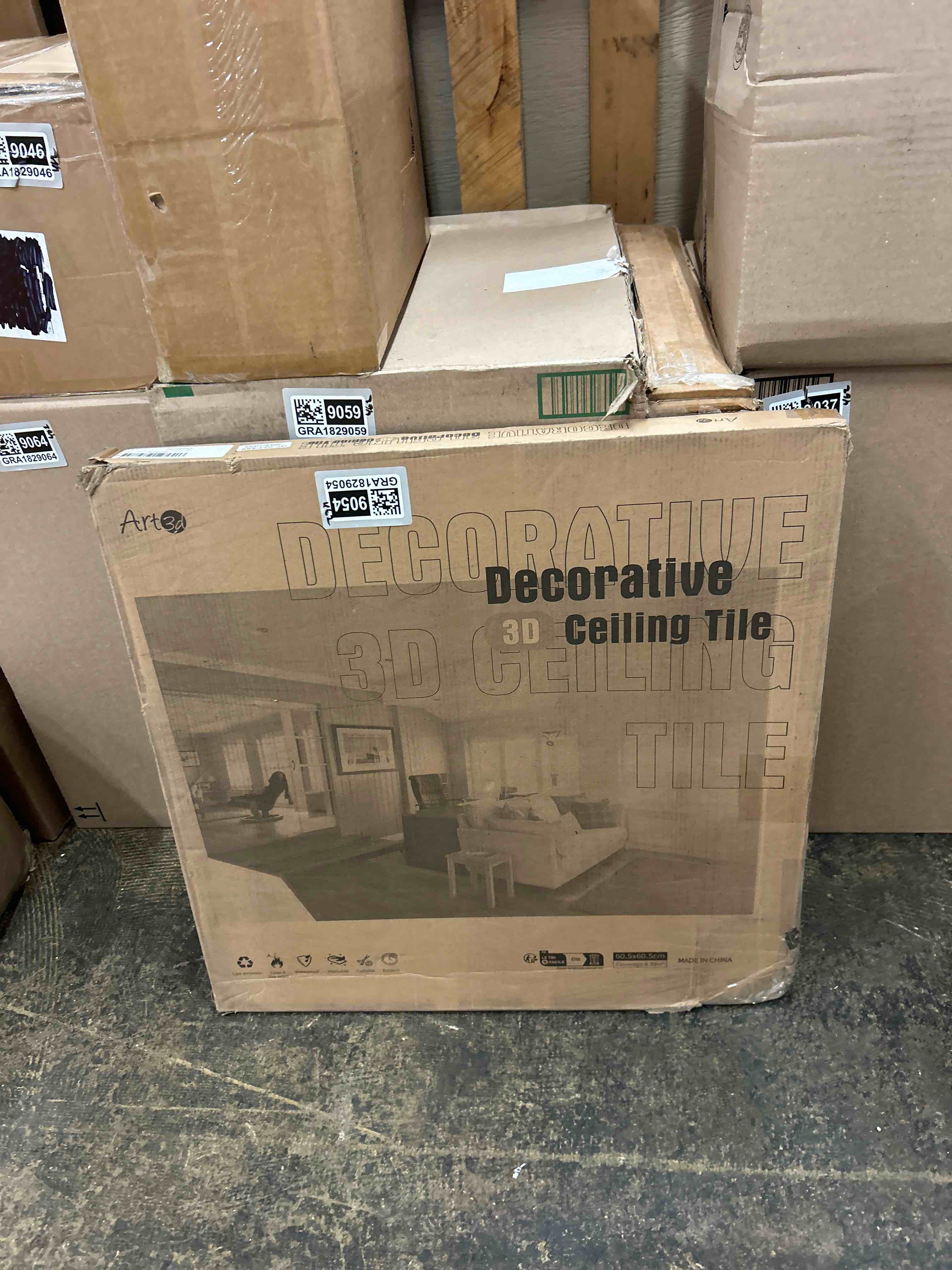Condition photo showing New/Like New for Art3d Drop Ceiling Tiles 24x24 in White (12-Pack, 48 Sq.ft), Wainscoting Panels Glue Up 2x2