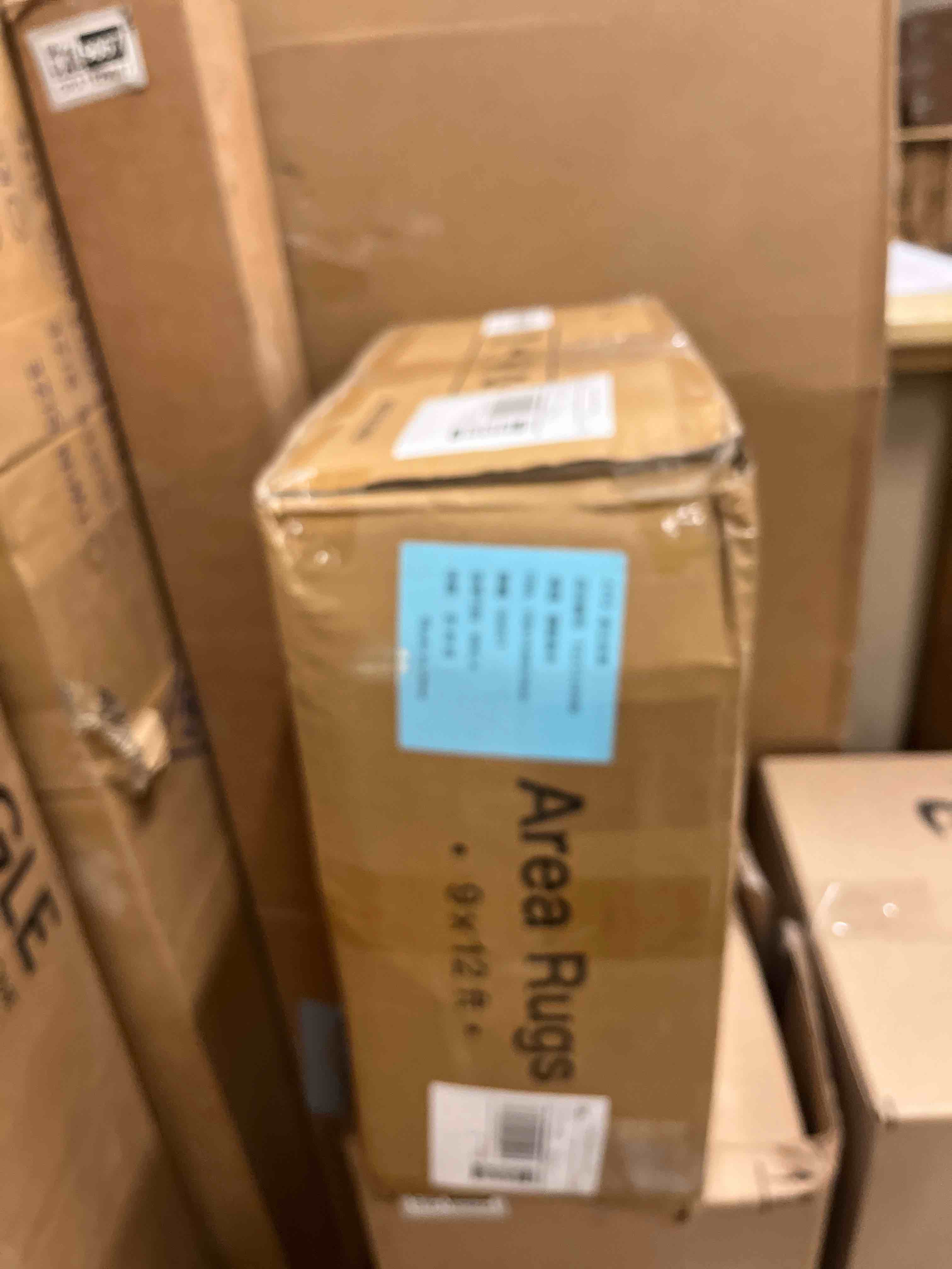 Condition photo showing New/Like New for Area Rugs 9x12 inches Living Room, Vintage Soft 9x12 Rug with Non-Slip Backing, Low Pile Stain Resistant Large Washable Area Rug for Dining Room, Bedroom, Office (Grey/Brown/Tan, 9'x12')