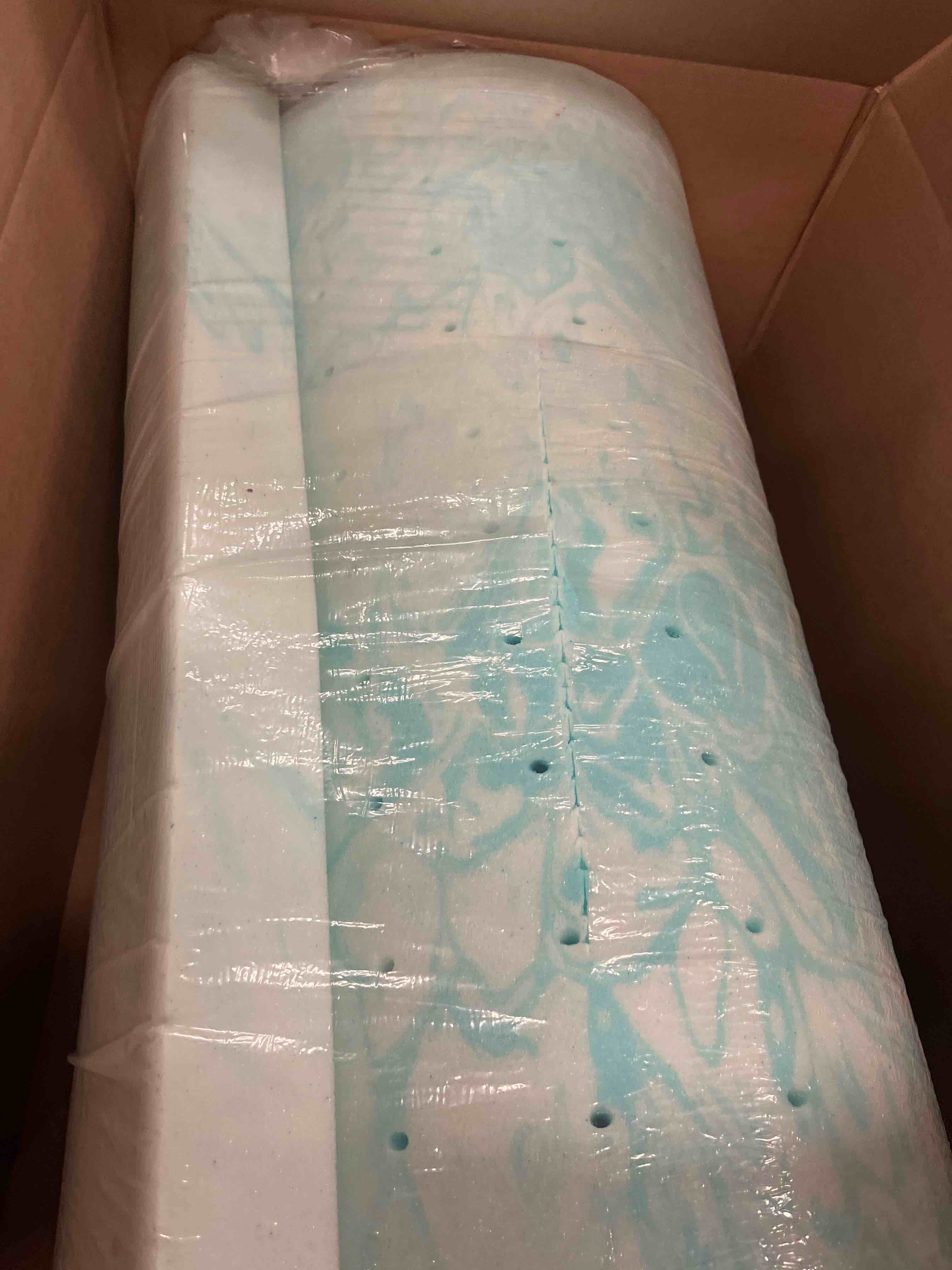 Condition photo showing Good Condition for Sweetcrispy Mattress Topper Full, 3 Inch Thick Memory Foam Gel Infused Cooling Toppers Pad for Full Size Bed, Sleeper Sofa, RV, Camper, CertiPUR US Certified, Ventilated and Breathable, Blue