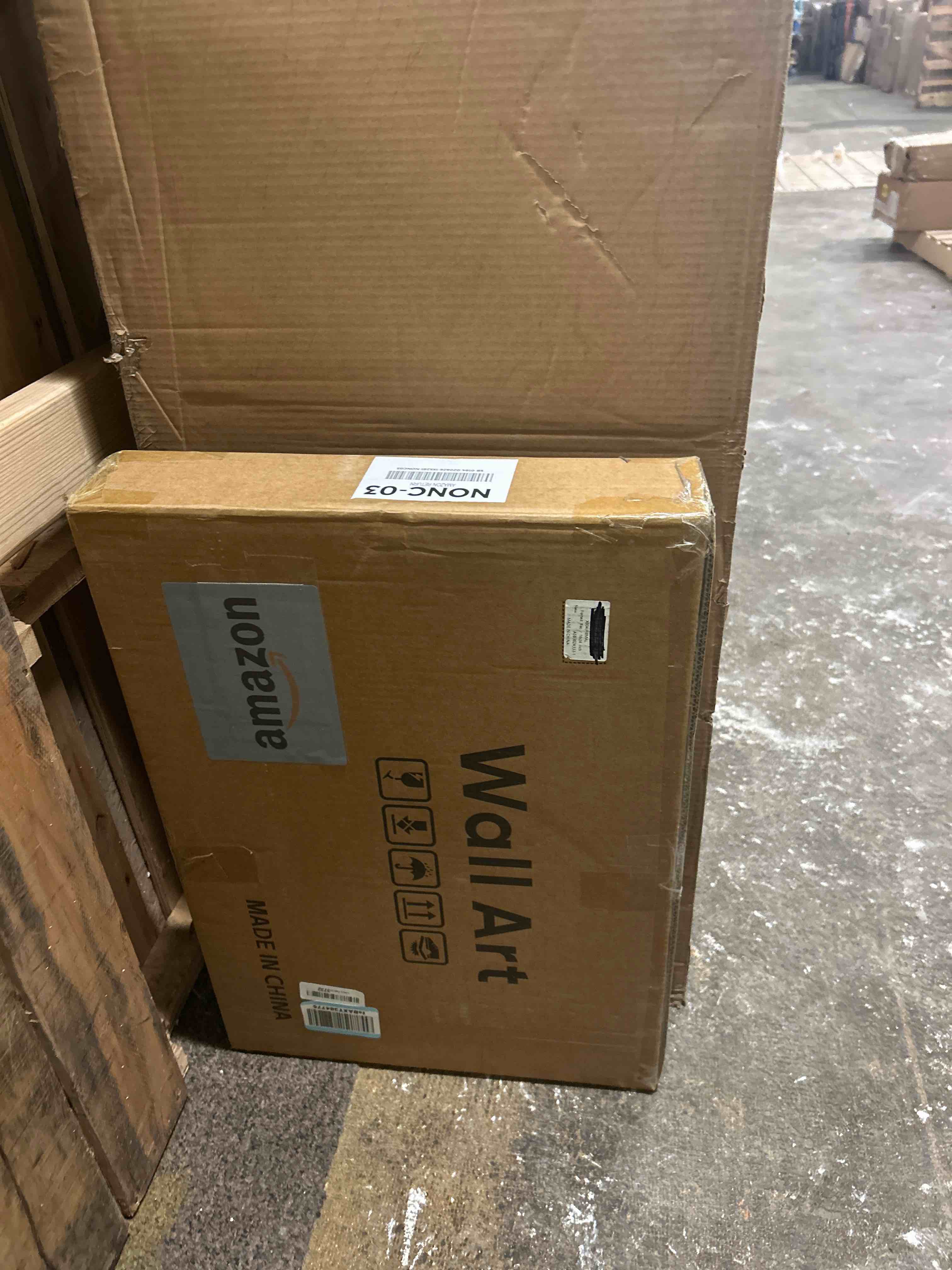 Condition photo showing New/Like New for Framed Black and White Abstract Wall Art, 3 Piece Canvas Prints Paintings Artwork for Walls, Modern Minimalist Gold Beige Block Pictures for Living Room Hallway Office Wall Decor 16x24 Inch