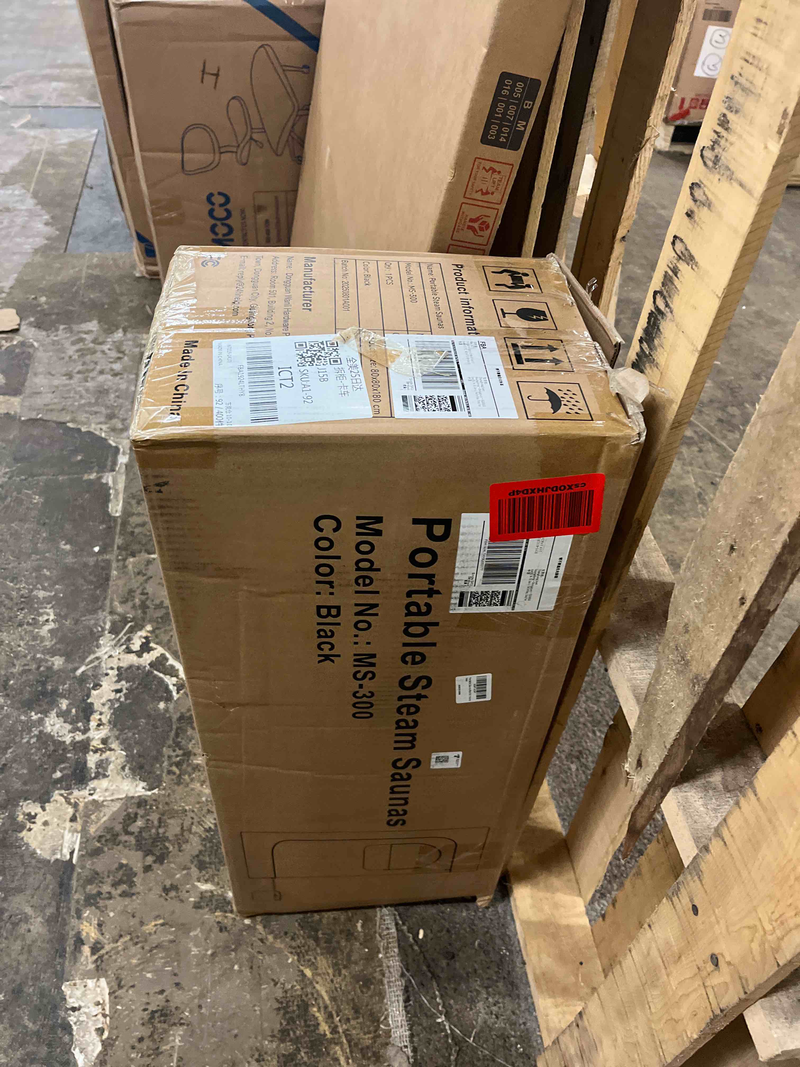 Condition photo showing New/Like New for Portable Full-Body Steam Sauna Tent for Home – Large Indoor Personal Sauna with 9 Heat Levels, 3L Steamer, Remote, Foldable Chair and Transparent Window (Quadrilateral, Black)