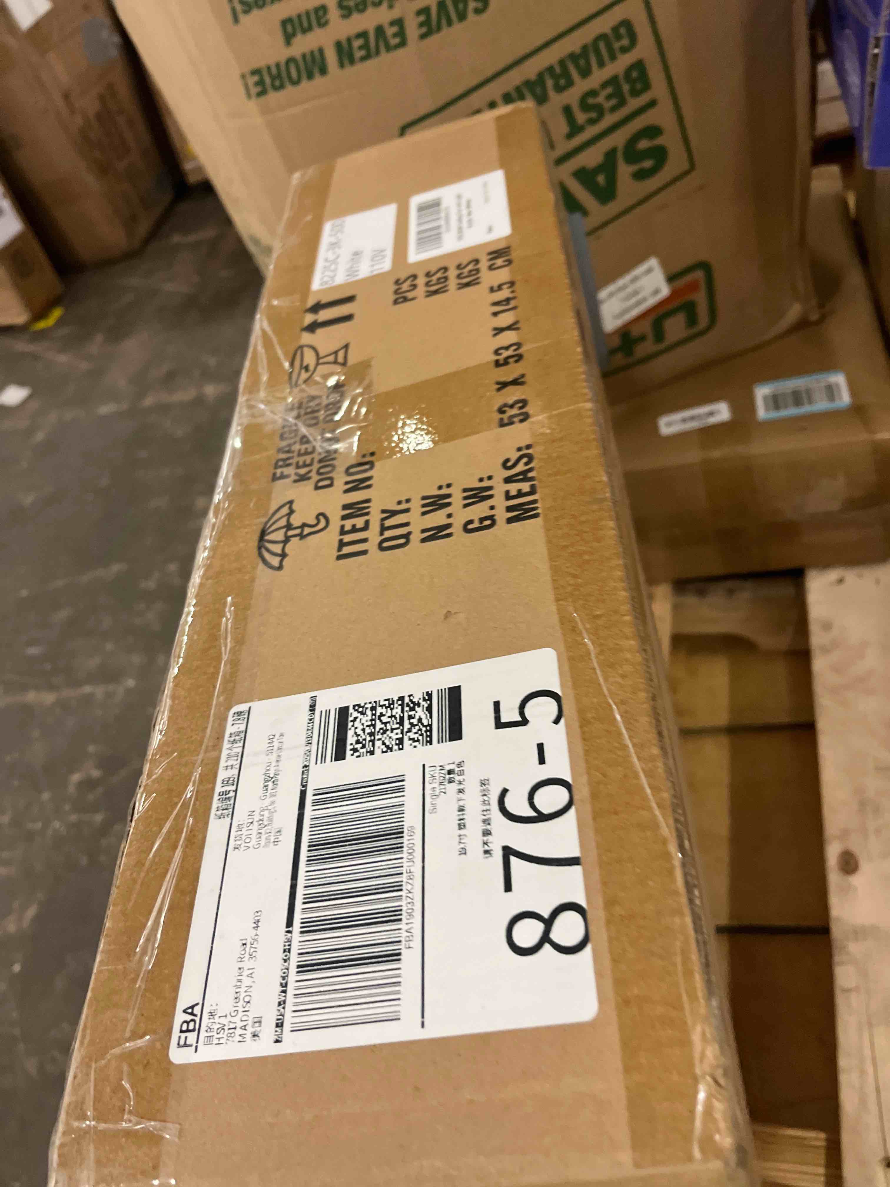 Condition photo showing New/Like New for VOLISUN Low Profile Ceiling Fans with Lights and Remote, Ceiling Fan with Light Flush Mount, No Assembly, 3000K-6500K Dimmable, White Fandelier Ceilings Fans with Lights for Bedroom