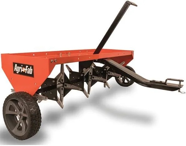Condition photo showing New/Like New for Agri-Fab 45-0299 48" Tow Behind Lawn Plug Aerator with Universal Hitch; Designed to Pull Behind Lawn & Garden Tractors