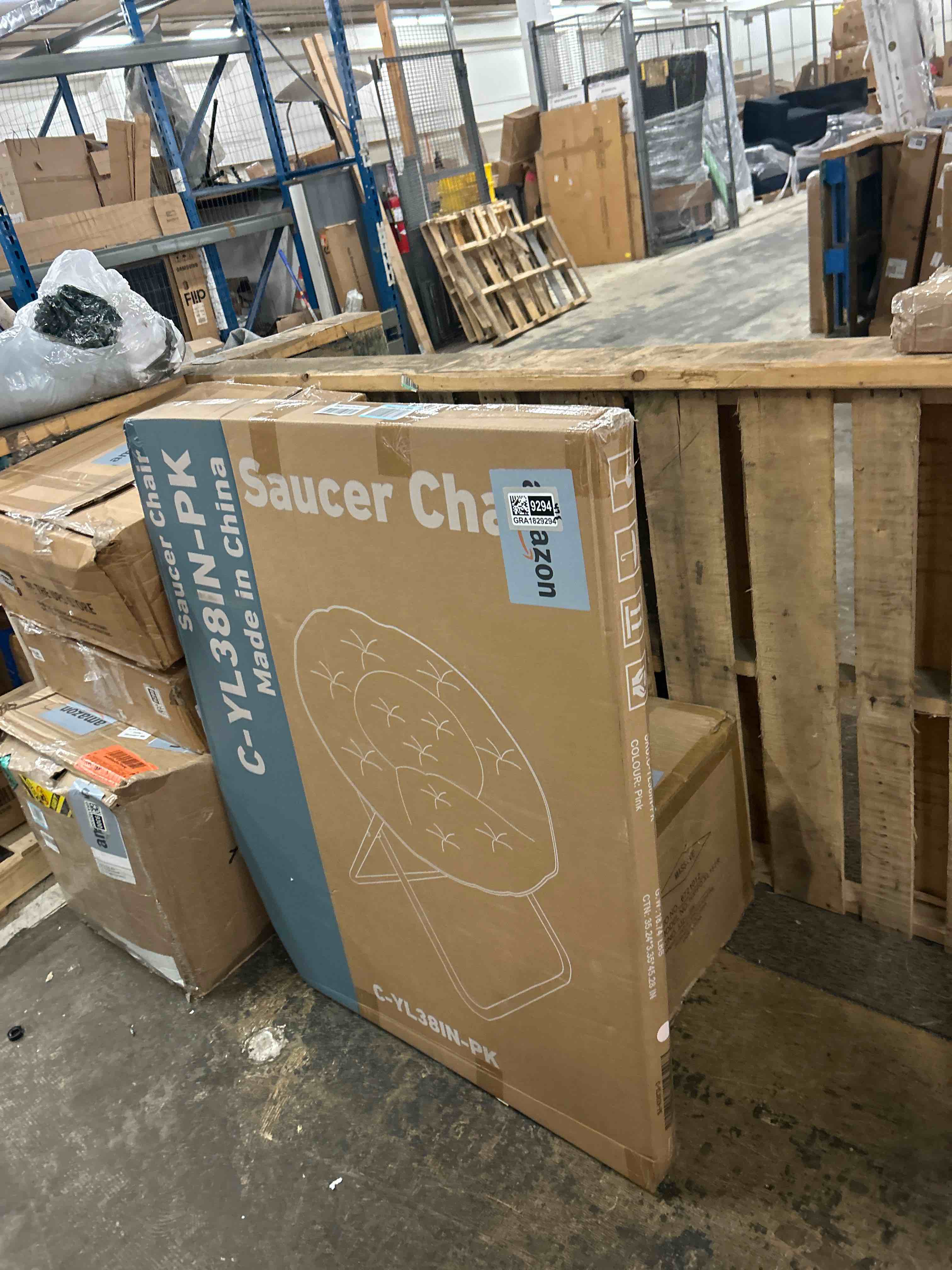 Condition photo showing New/Like New for DUMOS Comfy Saucer Chair, Faux Fur Lounge Seasting XL Circle Chair for Bedroom, Dorm & Gaming, Foldable Fashion Accent Seat for Small Spaces, Folding Moon/Mushroom/Round Oversized Style