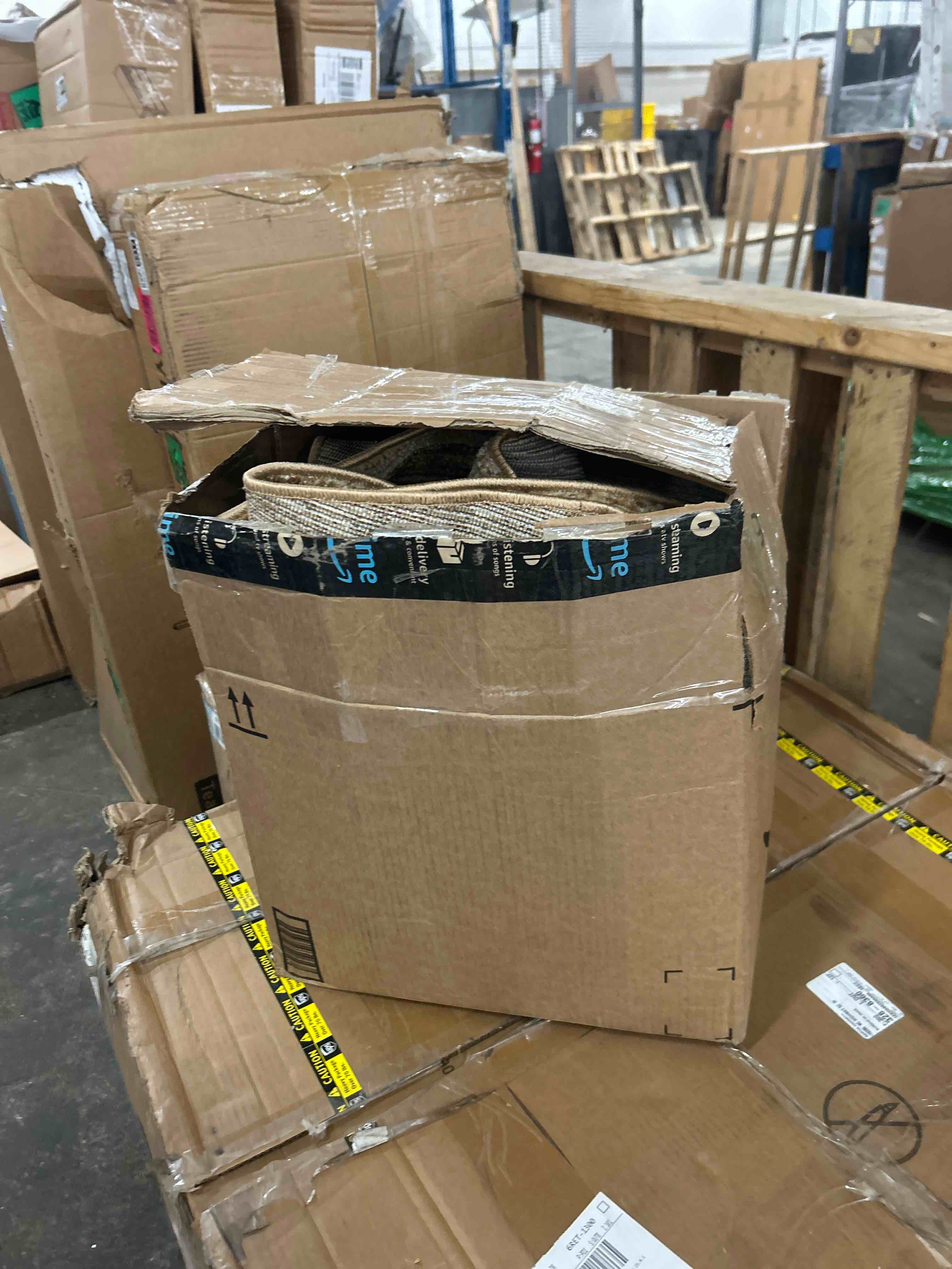 Condition photo showing New/Like New for Livabliss x Galey Alix Myrtle Avenue V Vintage Checkerboard Area Rug, 6'6" x 6'6" (7' Round), Taupe Checkered