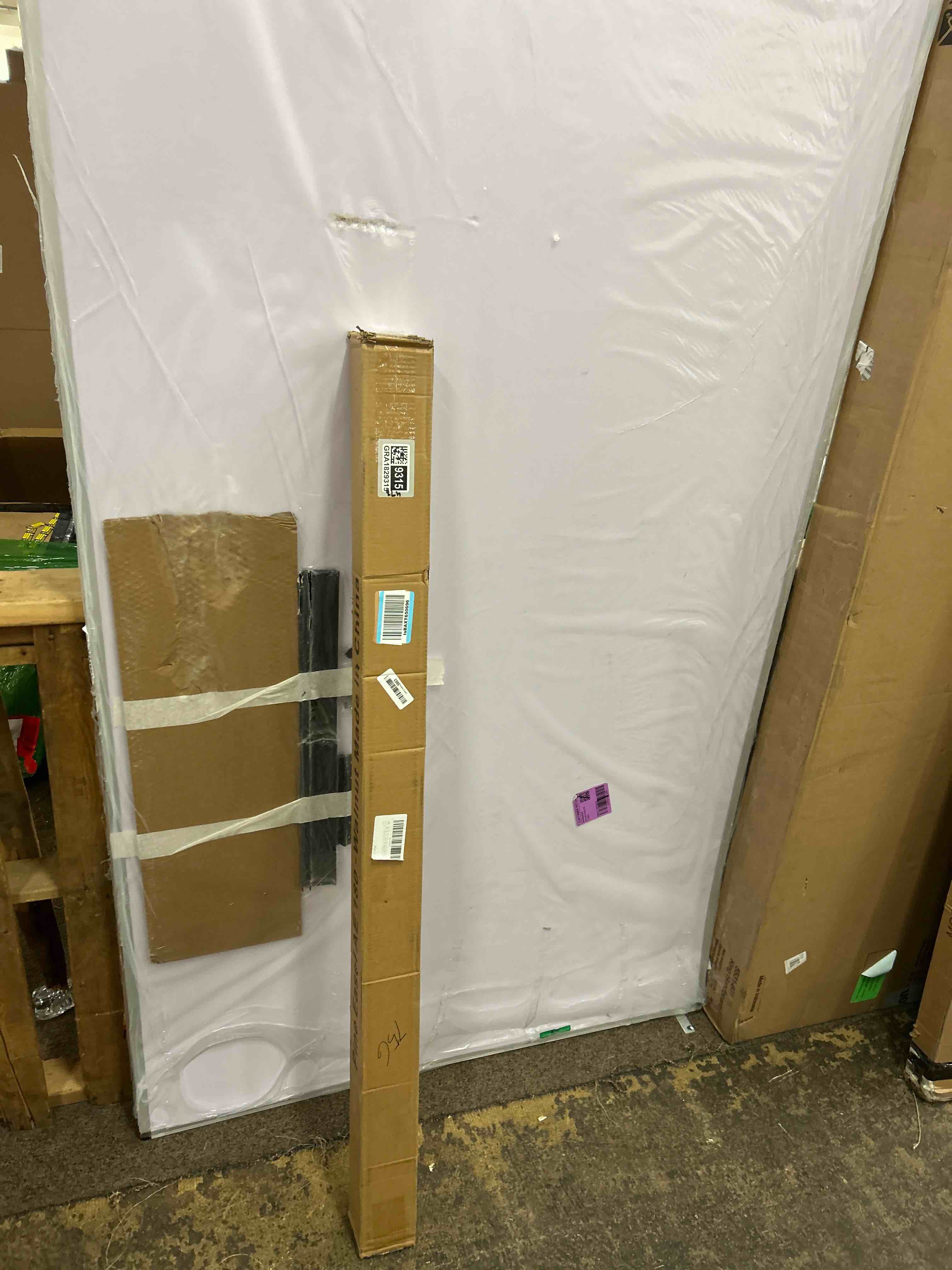 Condition photo showing New/Like New for Large A-Frame Wooden Painting Display Walnut Easel, Large Adjustable Pine Wood Standing Easel Holding Canvas Up to 60'', Solid Wood for Display, Wedding Sign or Painting-Walnut