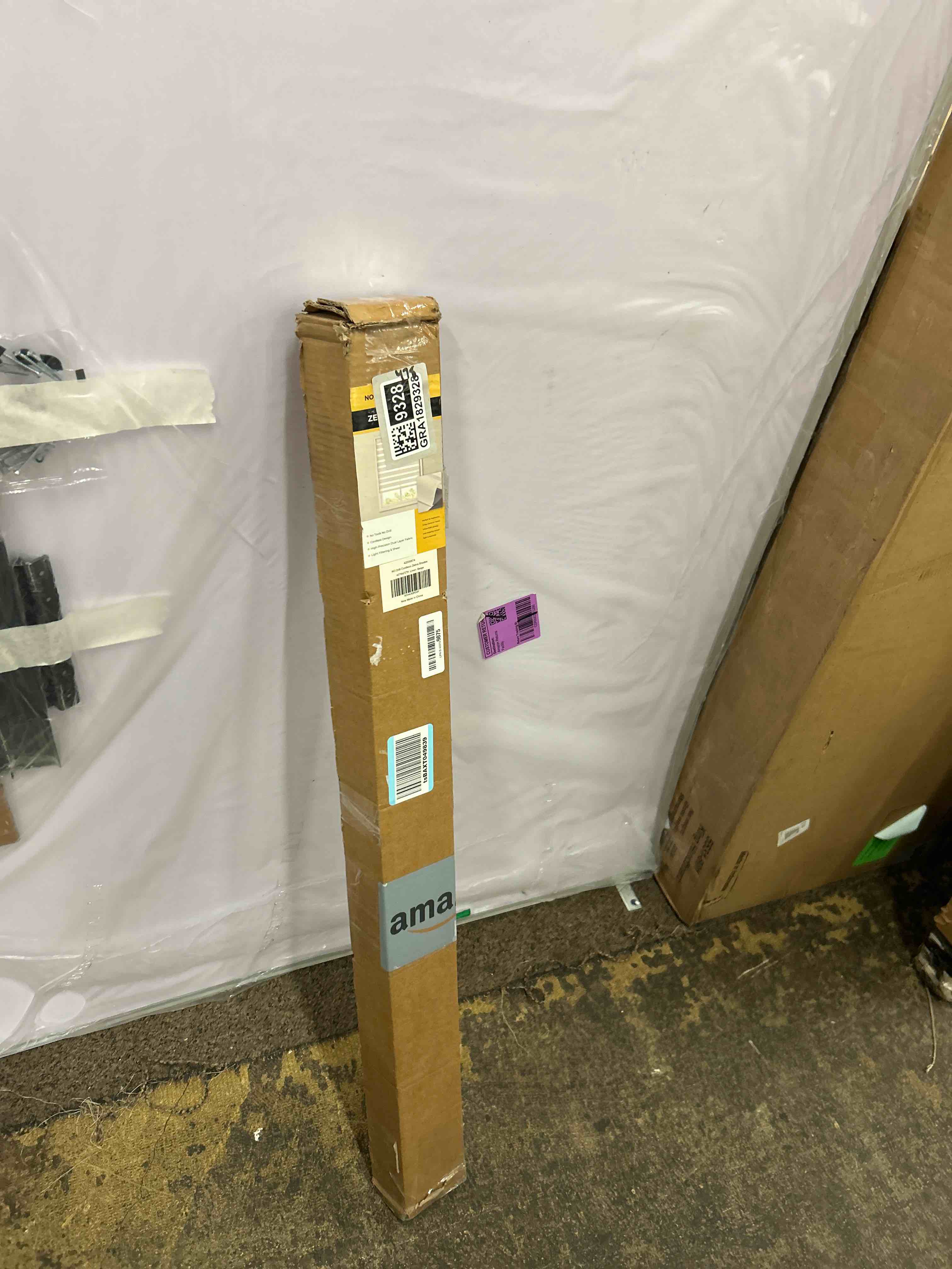 Condition photo showing New/Like New for No Drill Cordless Zebra Blinds for Windows, Linen High Precision Fabrics, 40" W x 72" H Linen - Beige