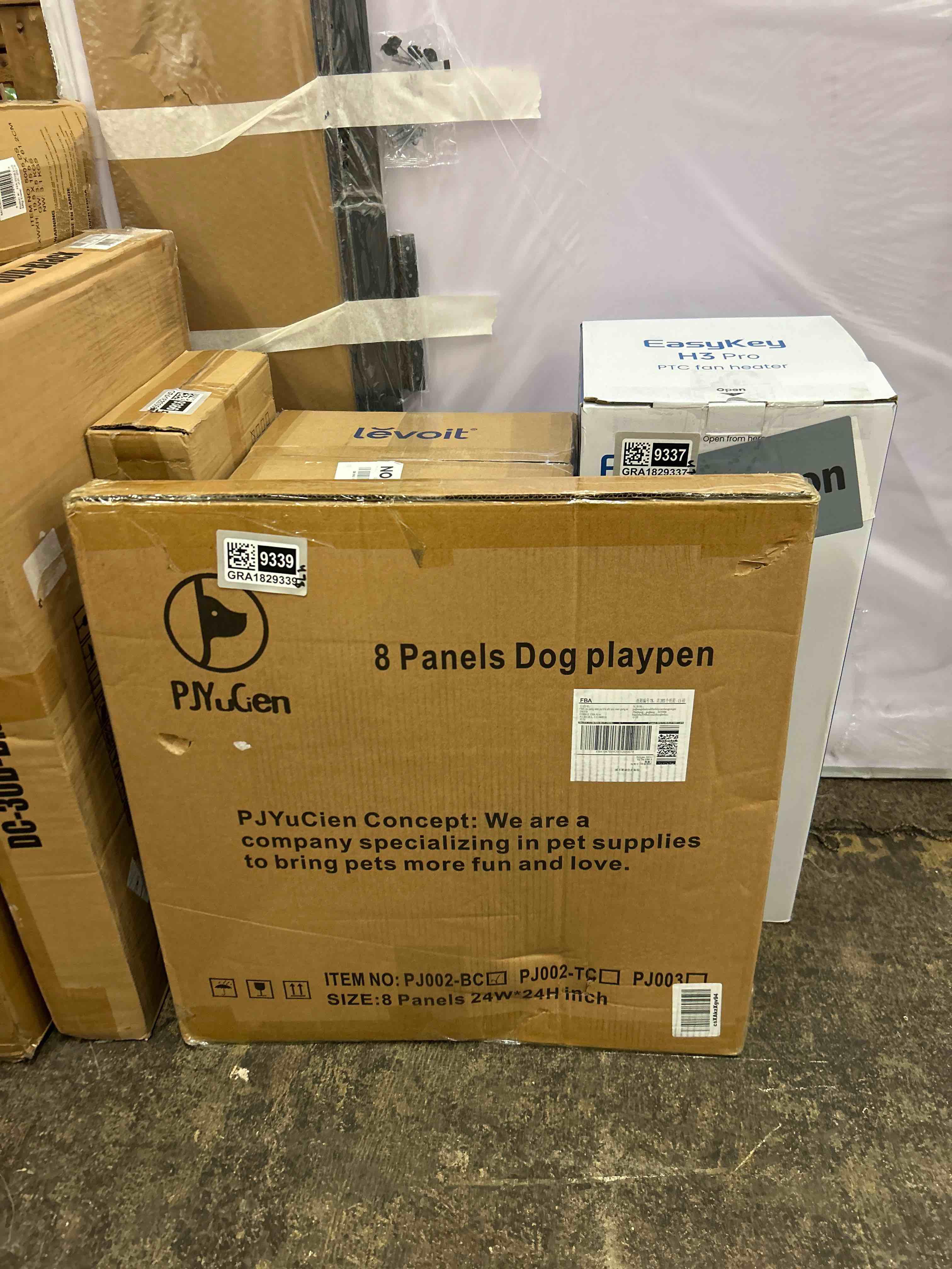 Condition photo showing New/Like New for PJYuCien Dog Playpen - Metal Foldable Dog Exercise Pen, Pet Fence Puppy Crate Kennel Indoor Outdoor with 8 Panels 24”H & Bottom Pad for Small Medium Pets