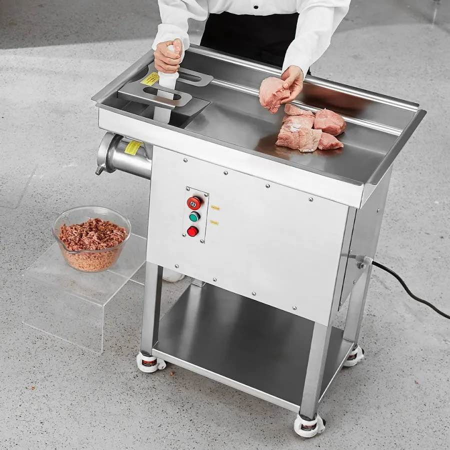 vevor meat grinder, 36.7 lbs/min capacity electric meat grinders w/ blade, grinding plate, sausage maker, stainless steel commercial meat mincer for kitchen restaurant butcher store