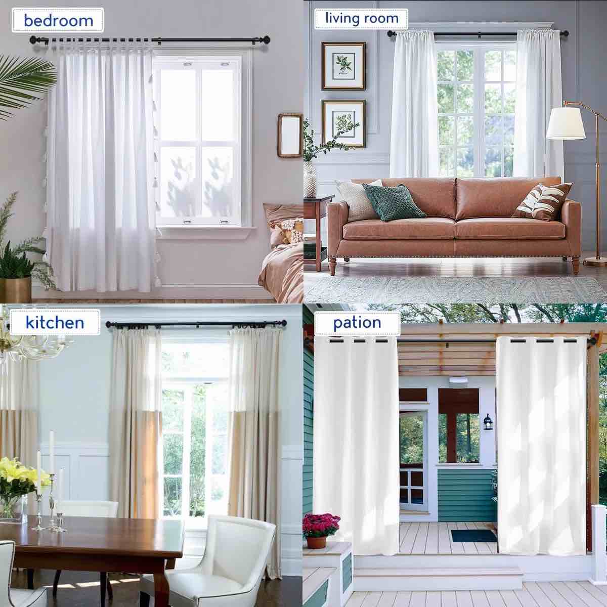Condition photo showing New/Like New for curtain rods for windows 48-84 inch,3/4 inch heavy duty adjustable decorative curtain rod with modern finials,window rods