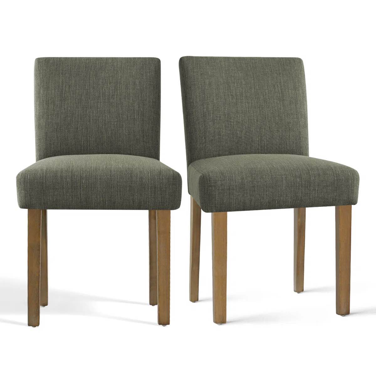 18.5'' seat height linen upholstered solid wood dining chair (set of 2)