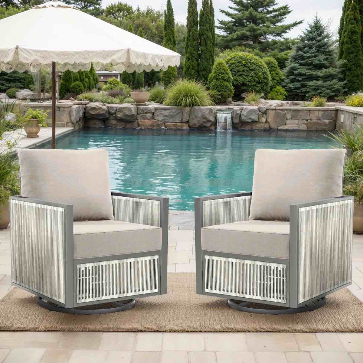 outdoor 6'' replacement cushion set seat / back cushion