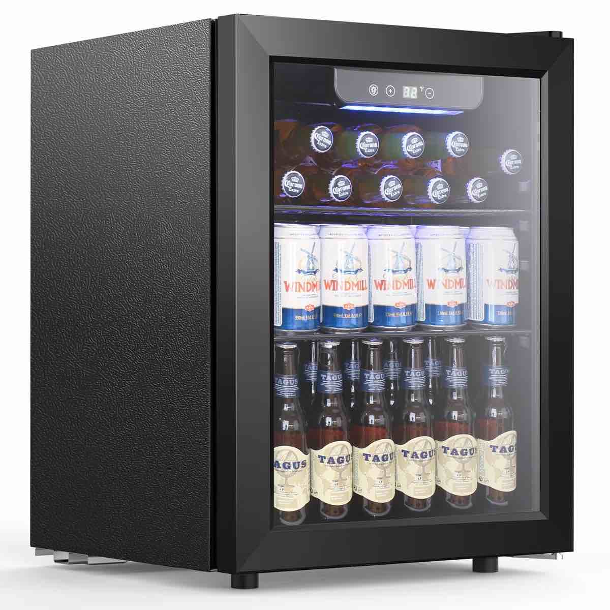 Antarctic Star 16.93'' W Freestanding 24 Cans (12 oz.) 1.7 Cubic Feet Beverage Cooler with Wine Storage and Reversible Door