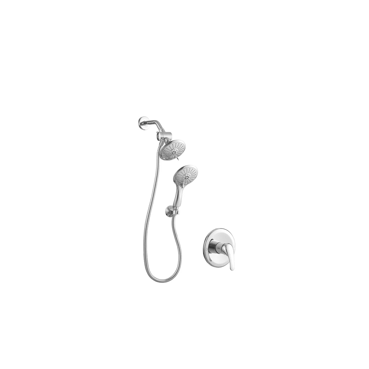 Condition photo showing New/Like New for single-handle 6-spray dual shower faucet set 1.8 gpm with valve and filtered handheld shower head gsf8062c