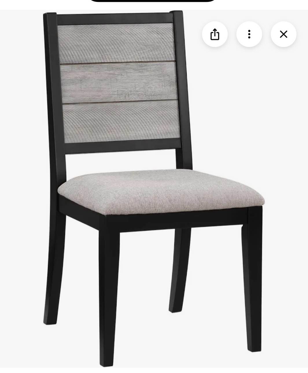 Condition photo showing New/Like New for elodie dove gray and black fabric padded seat dining side chair set of 2