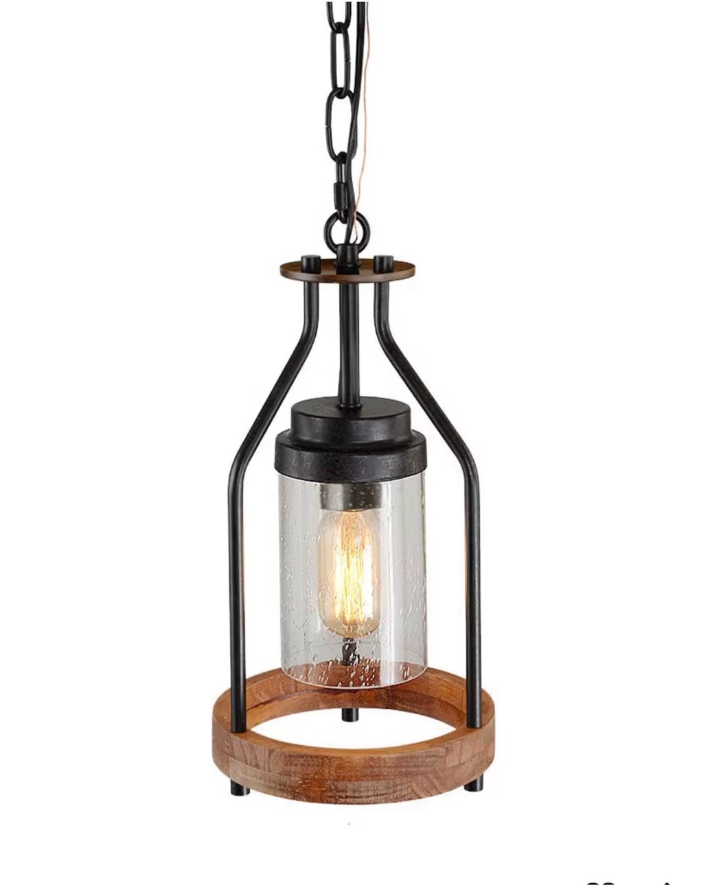 Condition photo showing New/Like New for giluta simple pendant light retro island pendant lighting fixture, farmhouse kitchen hanging ceiling light with seeded glass shade for bedroom living room bathroom (p0039)