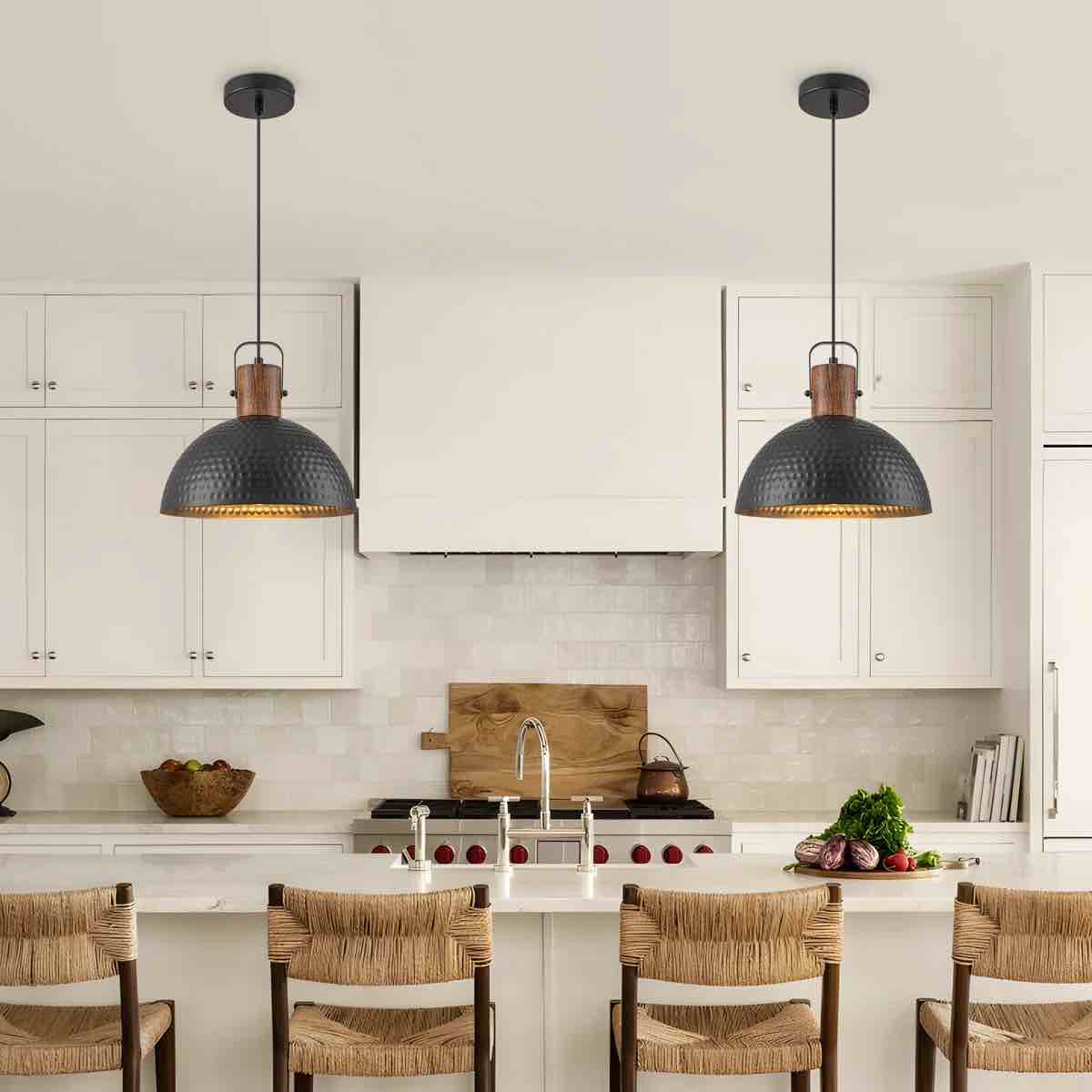 Condition photo showing New/Like New for kensaku 1 light 11.81 dimmable dome hammered single pendant 