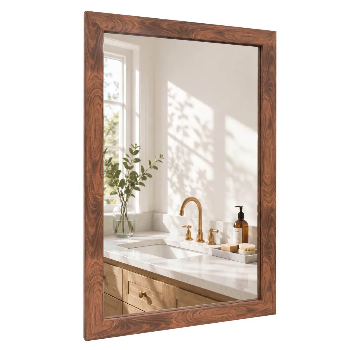 Condition photo showing New/Like New for 36" x 24" farmhouse rectangular accent mirror with tempered glass