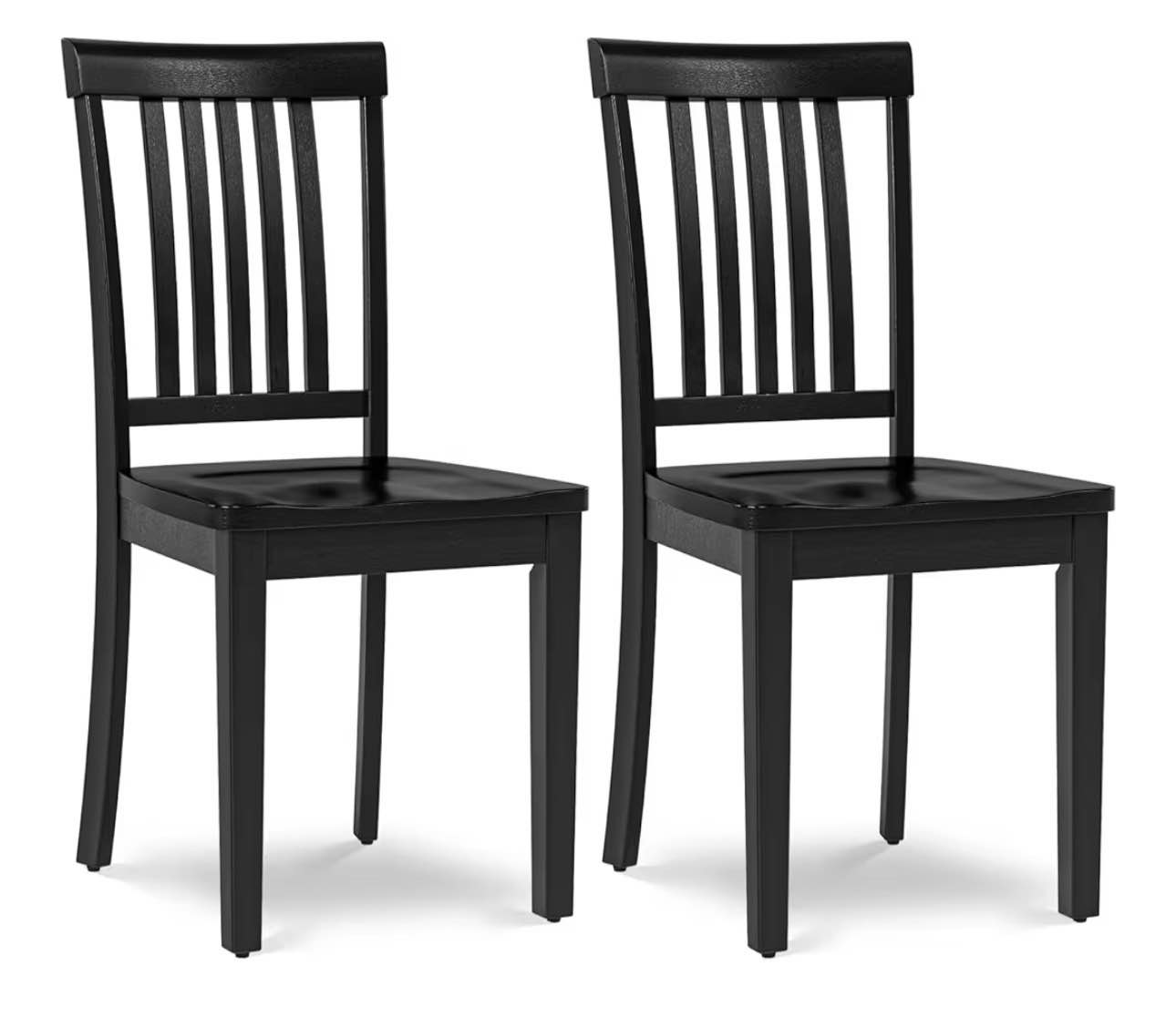 Condition photo showing New/Like New for colamy wooden dining chairs set of 2, solid rubberwood kitchen & dining room chairs, farmhouse rustic side chairs for dining table, anti-slip protection, classic windsor style seating, oak light brown