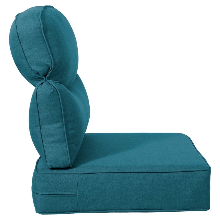 Condition photo showing New/Like New for luxury 22x24/22x25 6-inch smile outdoor cushions 1 set - deep seat water-repellent patio furniture replacement cushion for wicker rattan wood metal chair glider rocker loveseat sofa - beige