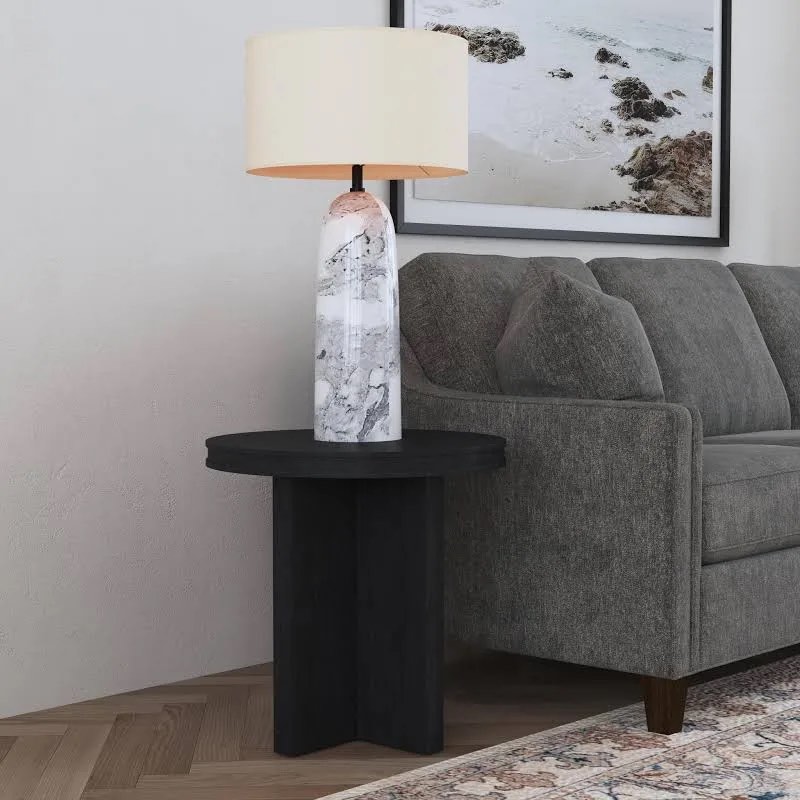 Condition photo showing New/Like New for flexsteel® waterfall black round end table