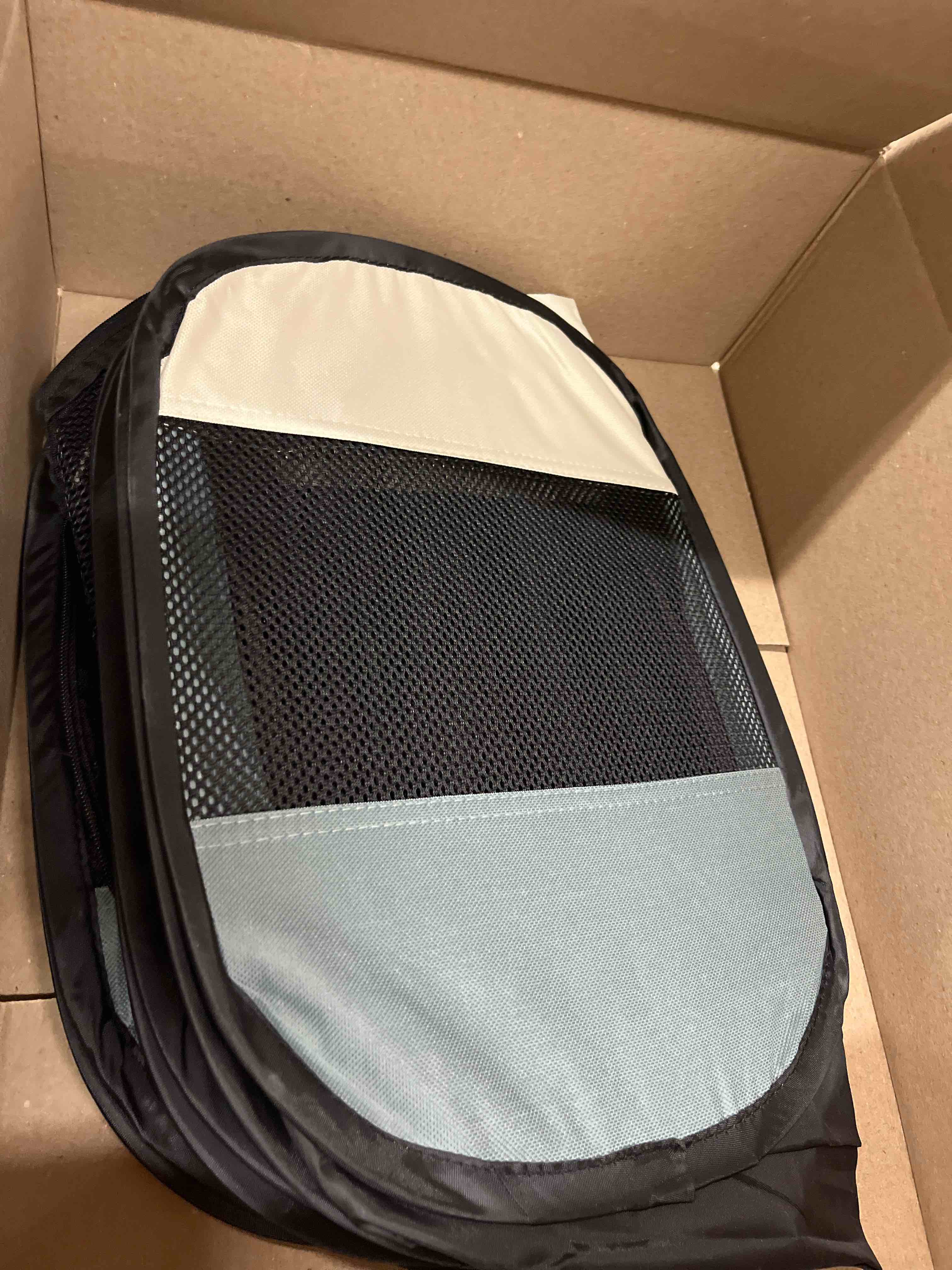Condition photo showing Good Condition for Dog Cat Playpen, Puppy Pet Playpen Indoor for Small Dog Crate Tent Cage Outdoor, Portable Pop Up Dogs Enclosure Kennel with Carrying Case for Dogs/Cats/Rabbits(Grey, Small