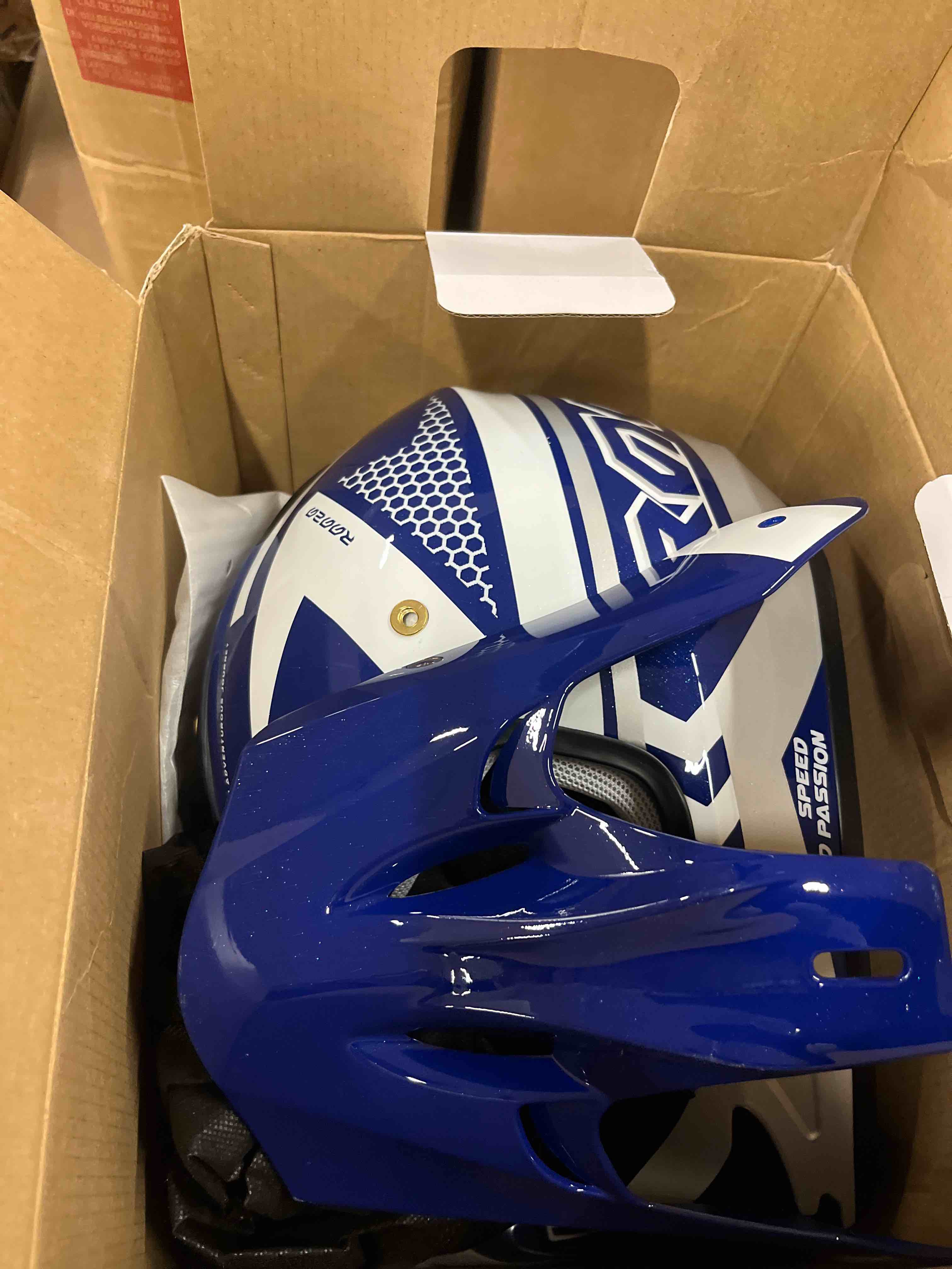Condition photo showing Good Condition for Youth Dirt Bike Helmet DOT Certified - Motorcycle Helmet for Off-Road, ATV, Street Riding, BLUE