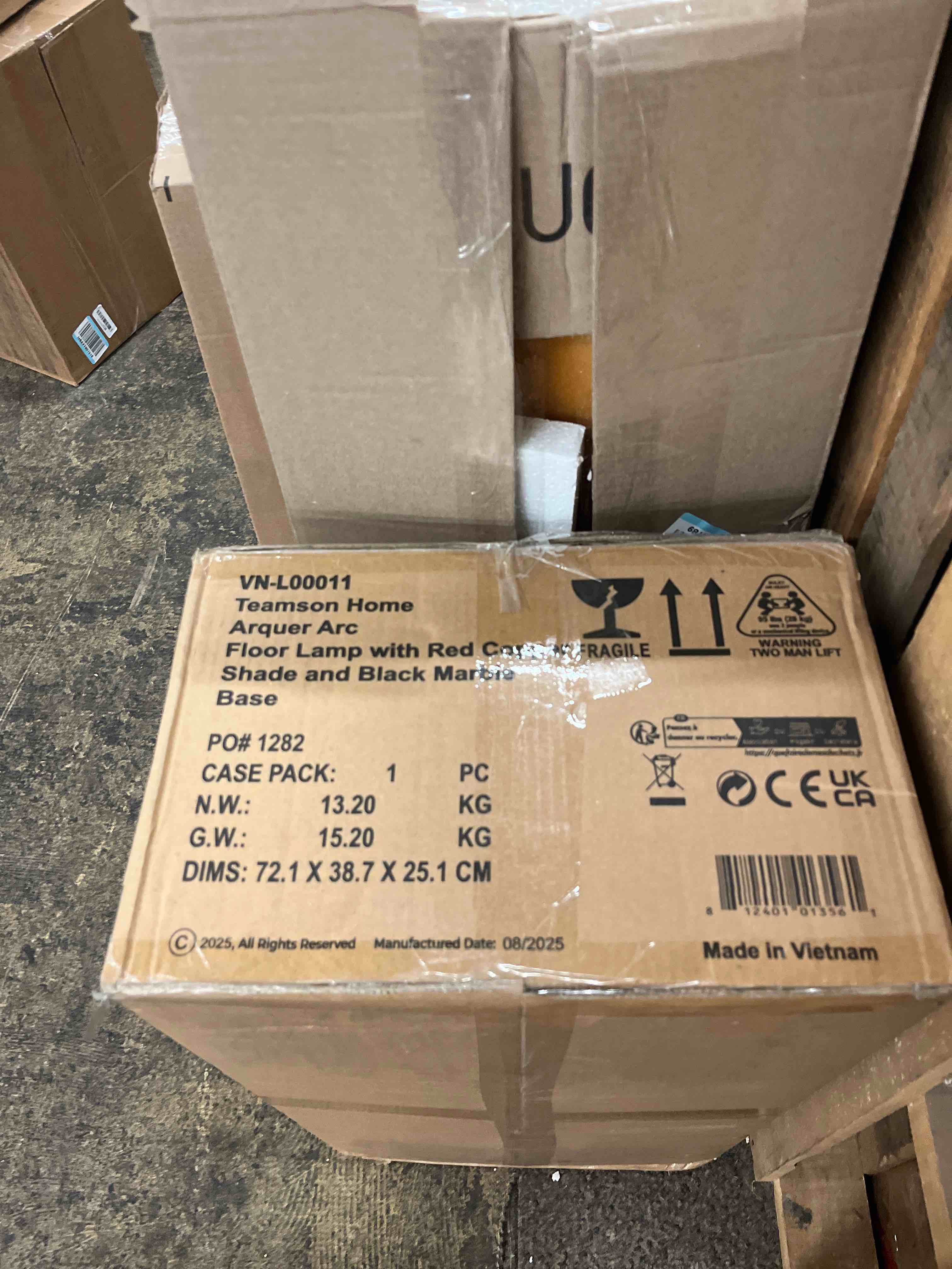 Condition photo showing New/Like New for Teamson Home Curved Arquer Floor Lamp Copper Shade by Teamson Home Modern Lighting VN-L00011