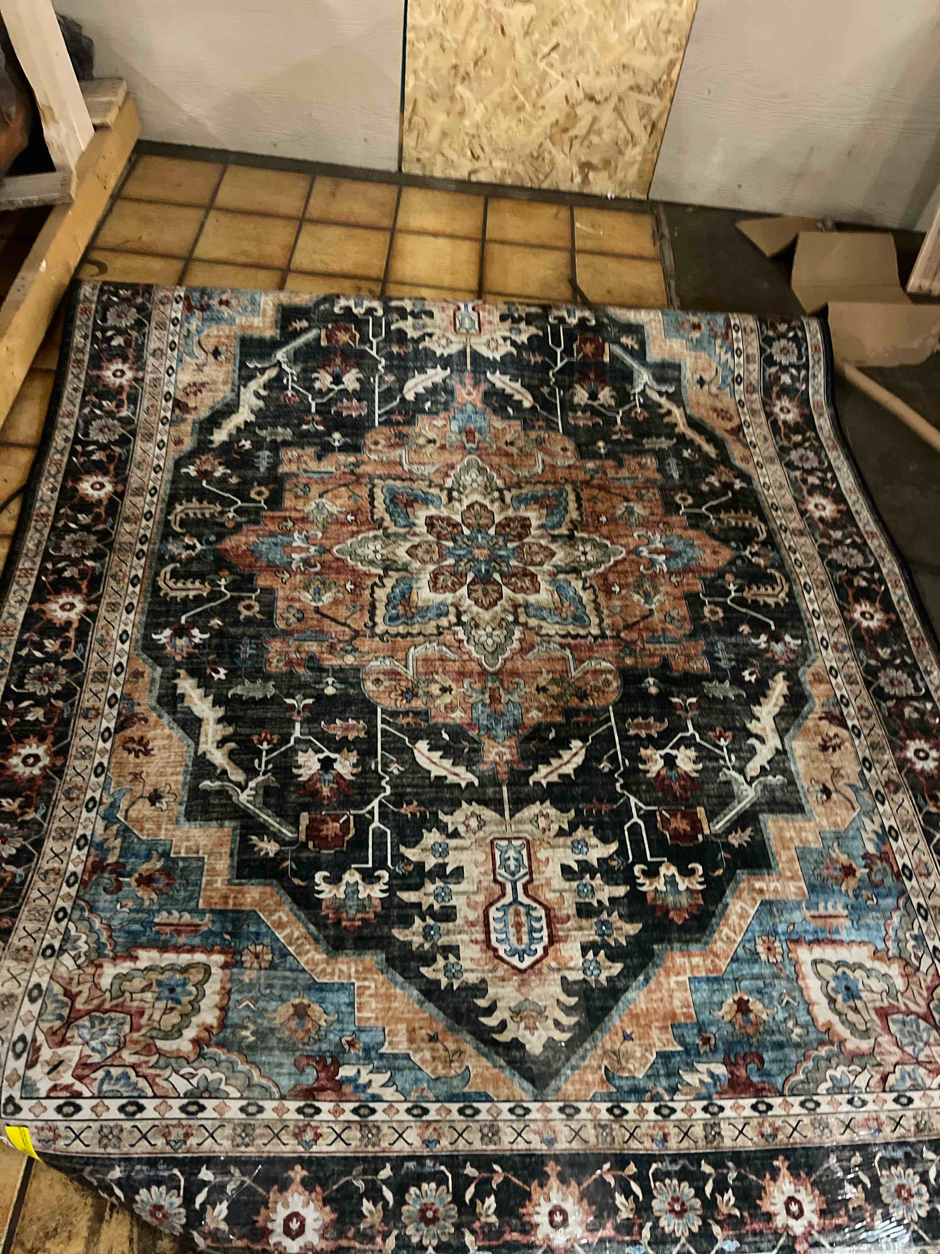 Condition photo showing Good Condition for 4 x 6ft Area Rugs for Living Room, Machine Washable Vintage Bohemian Area Rugs, Non-Slip Non-Shedding Indoor Floor Carpet for Bedroom Kitchen Front Door Entryway Home Office