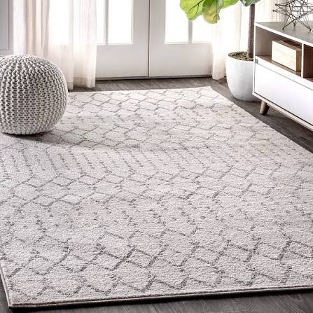 JONATHAN Y Boho Vintage Diamond Cream/Gray Indoor Area Rug 8X10 ft, Moroccan Hype for Living Room, Bedroom, Kitchen, Office, Easy-Cleaning, High Traffic, Pet-Friendly, Non-Shedding (MOH101B-8)