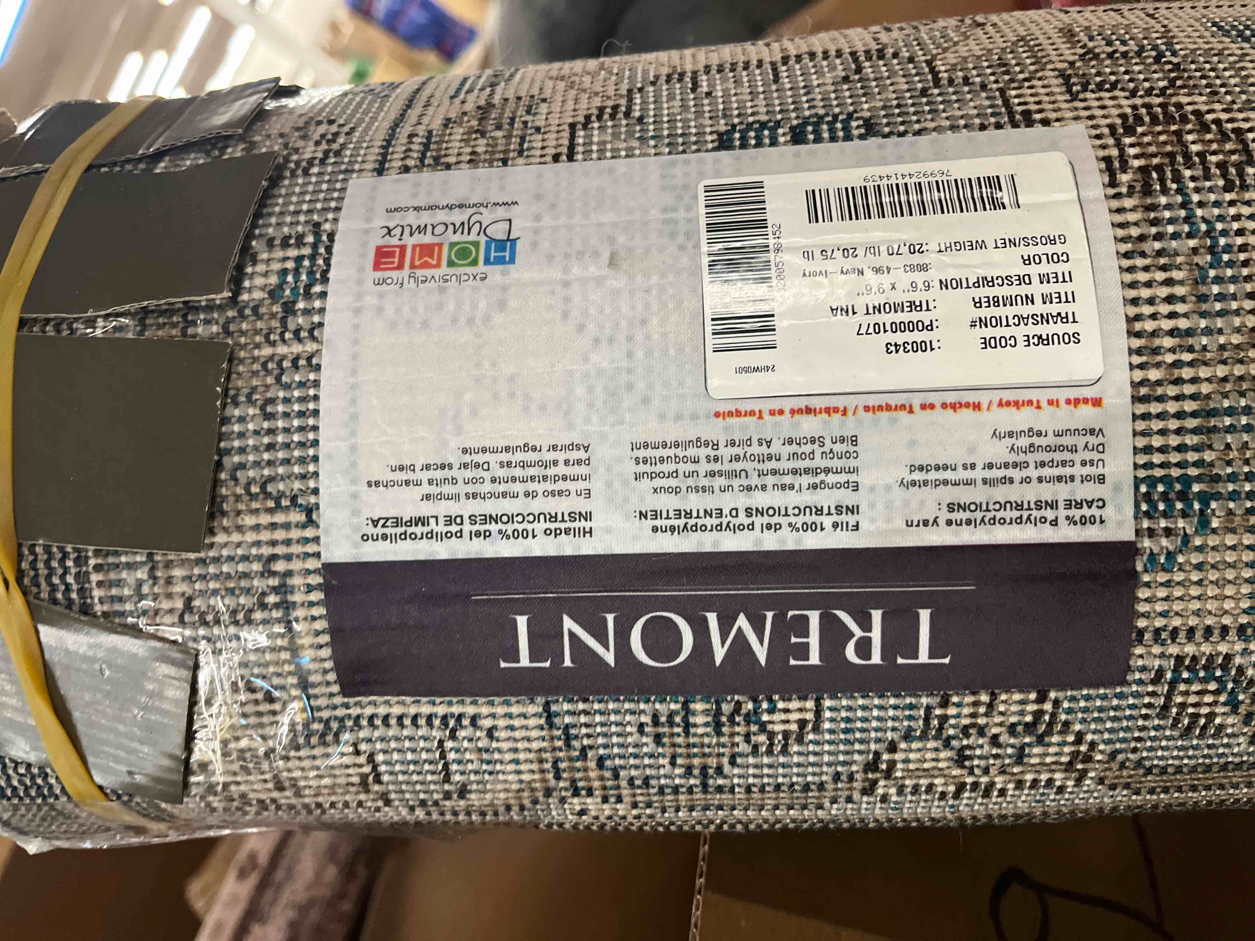 Condition photo showing New/Like New for Home Dynamix Tremont Magnolia Traditional Medallion Area Rug  Navy Blue/Ivory  6 6 x9 6