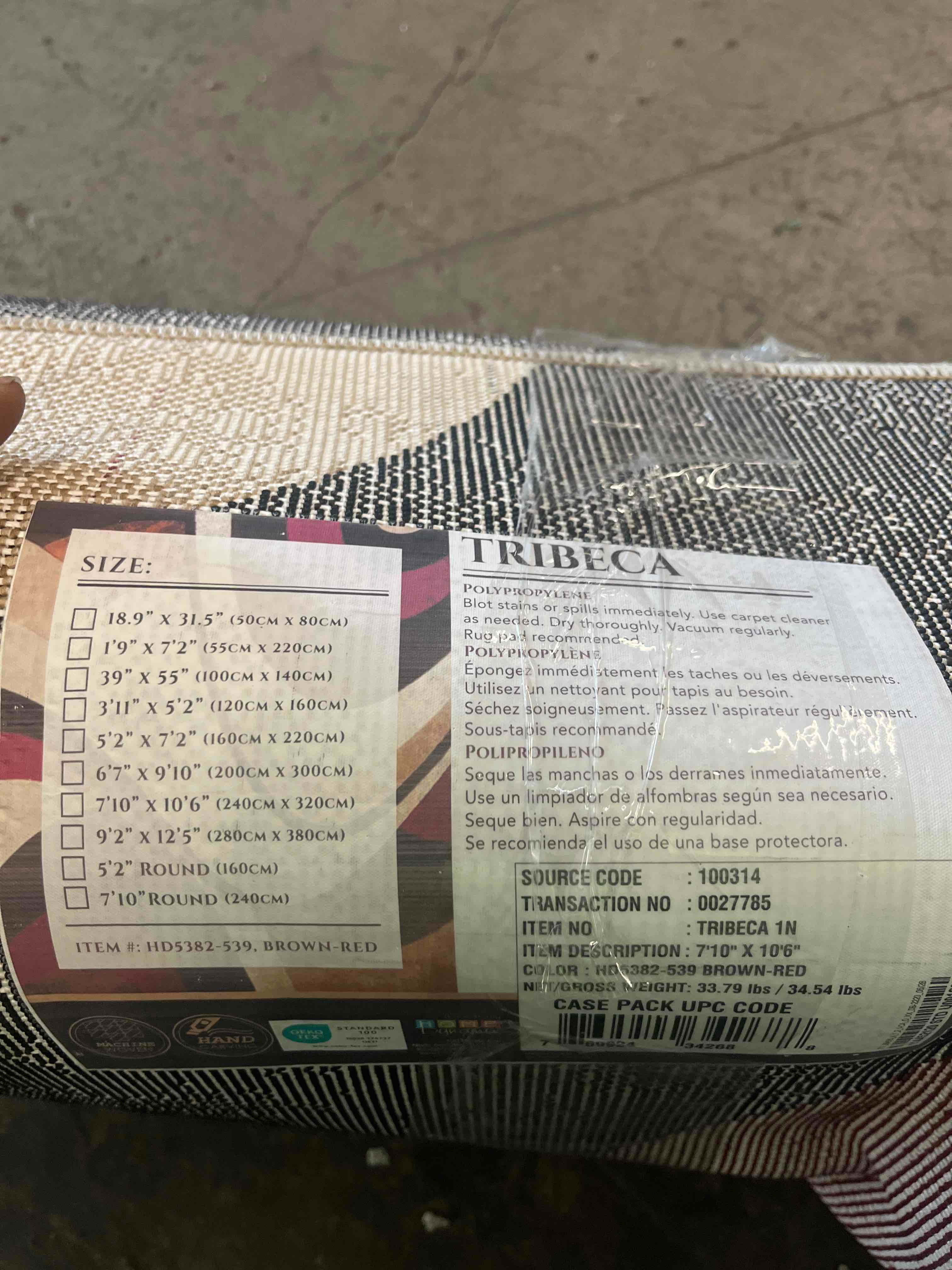 Condition photo showing Good Condition for Home Dynamix Tribeca Slade Contemporary Abstract Area Rug  Brown/Red  7ft 10 x10ft 6