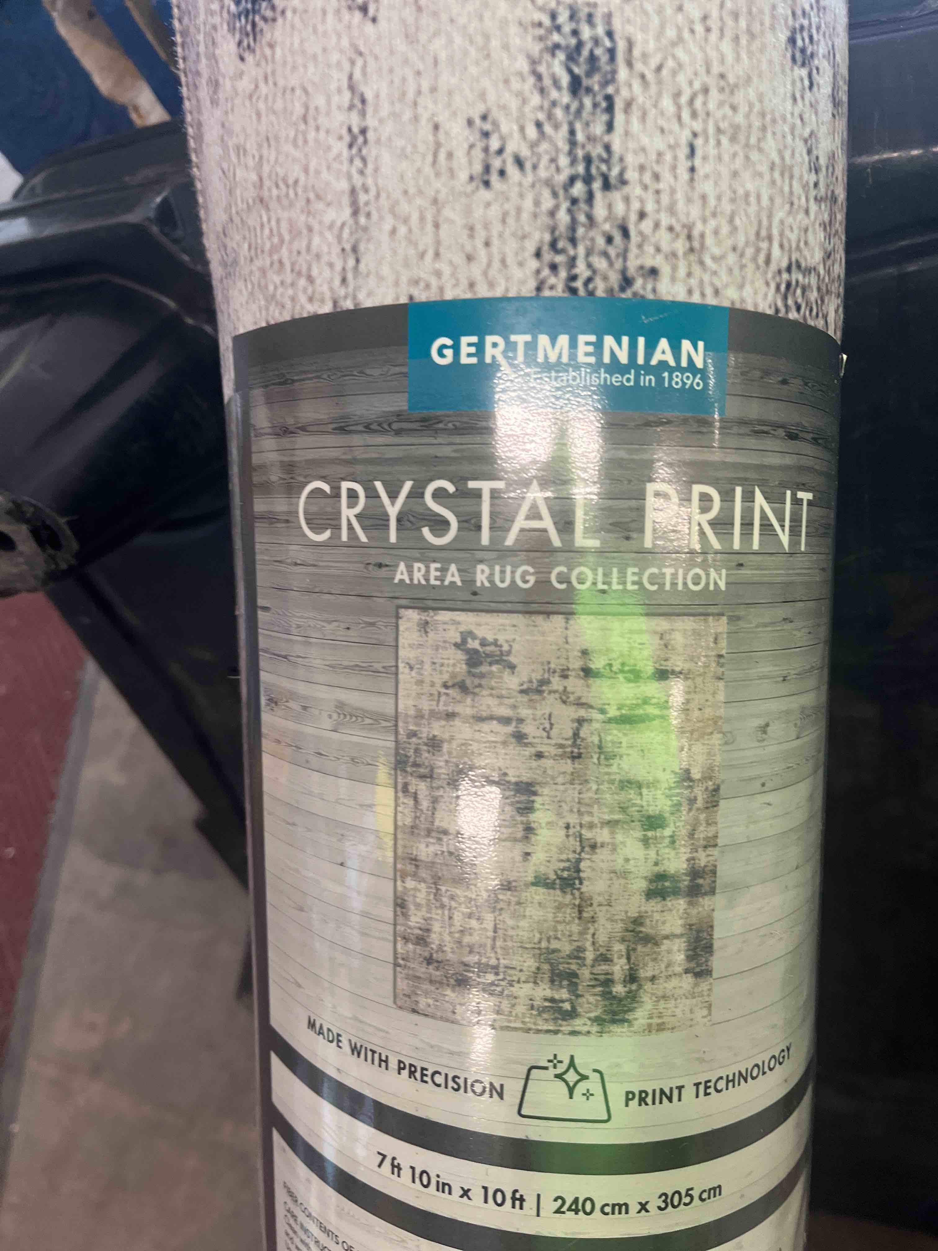 Condition photo showing New/Like New for Crystal Print Cenis Modern Abstract Blue Gray Washable Indoor Area Rug 8x10 feet