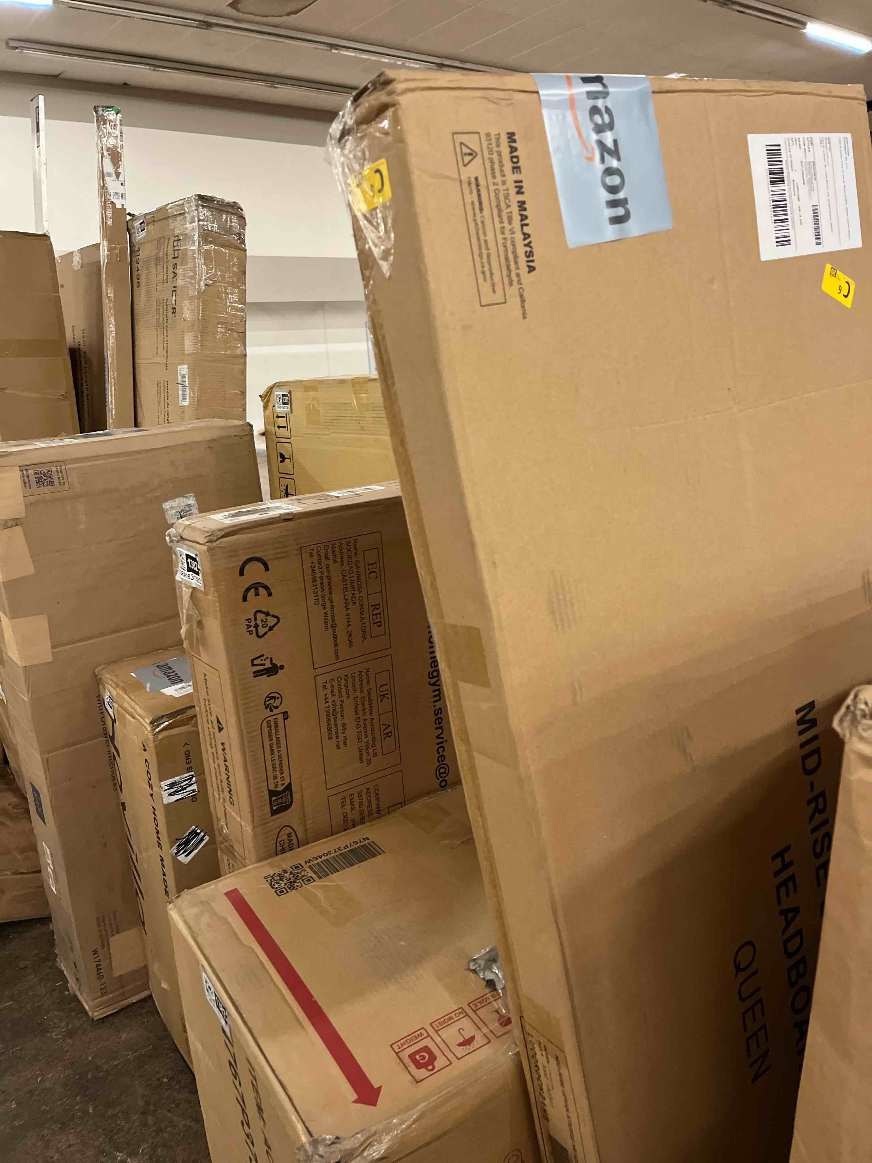 Condition photo showing New/Like New for Lucid Mid-rise Upholstered Headboard - Adjustable Height From 34'' To 46'', Queen,