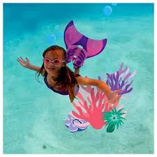 body glove kids' mermaid monofin with mask pink/blue