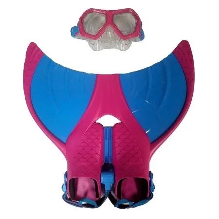 body glove kids' mermaid monofin with mask pink/blue