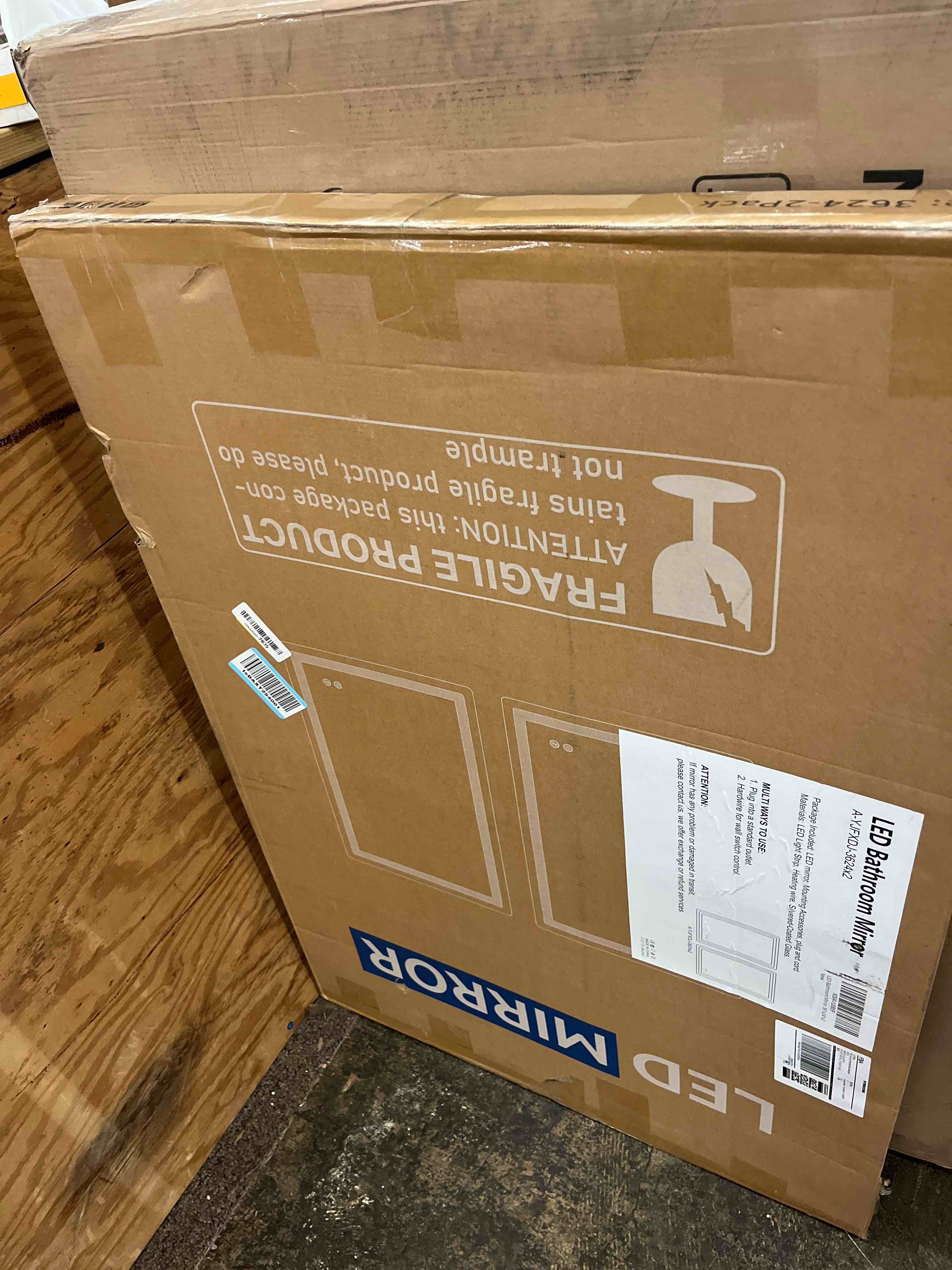 Condition photo showing New/Like New for led bathroom vanity mirror with light, 2pack 36"x24" led bathroom vanity mirror with light for wall, anti-fog, dimmable 3 colors, memory function, backlit and front lit, plug-in/hardwired